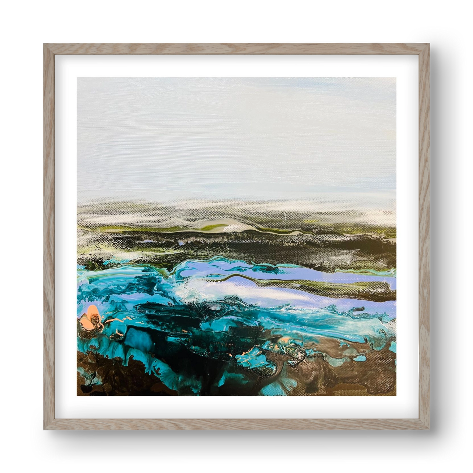 Mountain tops, 40x40 cm (40x40 cm), Tölgy keret