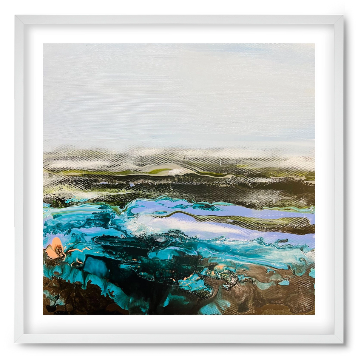 Mountain tops, 50x50 cm (50x50 cm), Fehér keret