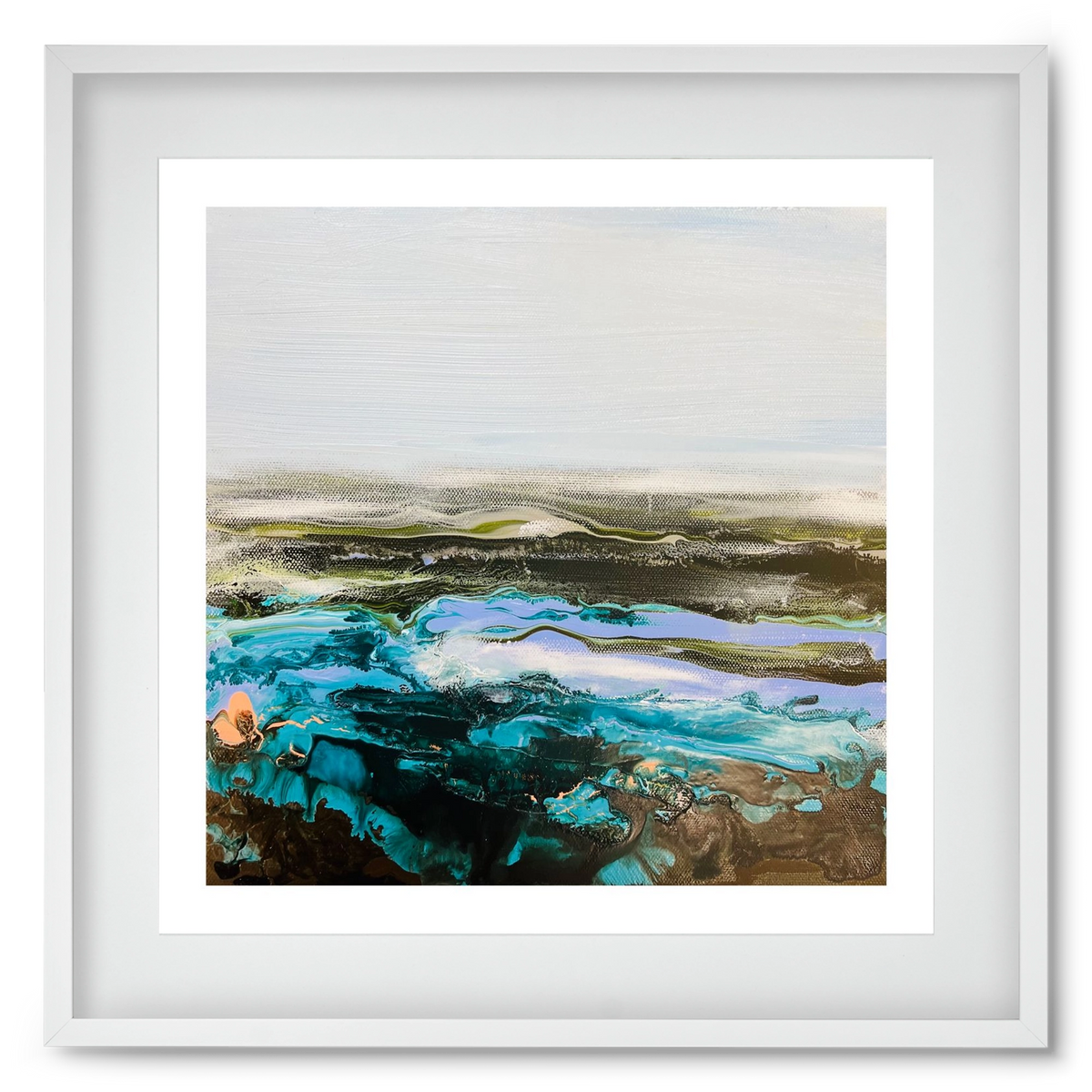 Mountain tops, 50x50 cm (40x40 cm), Fehér keret, paszpartuval