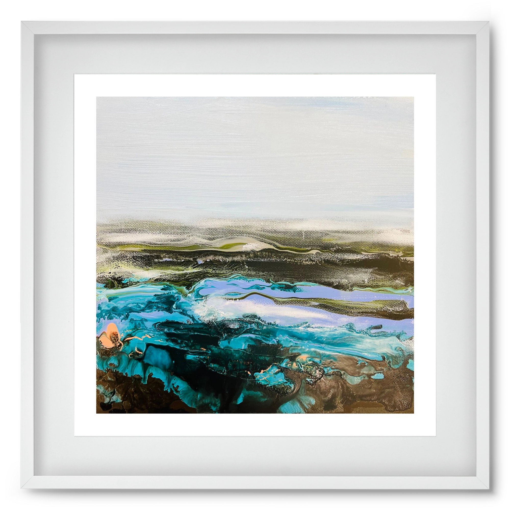 Mountain tops, 50x50 cm (40x40 cm), Fehér keret, paszpartuval