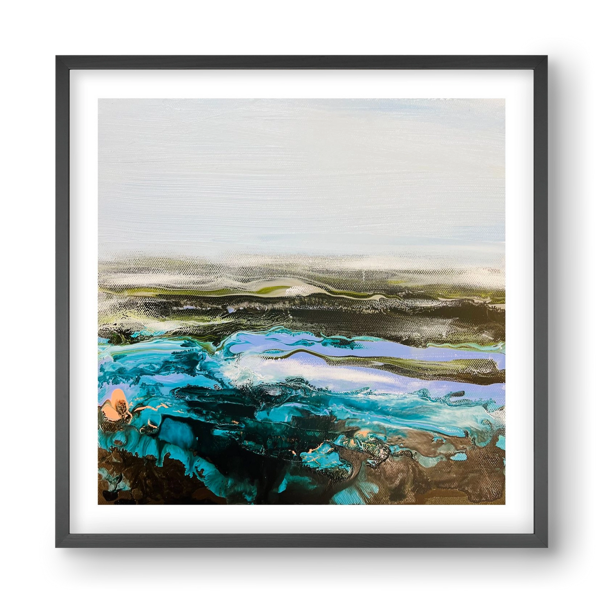 Mountain tops, 40x40 cm (40x40 cm), Fekete keret