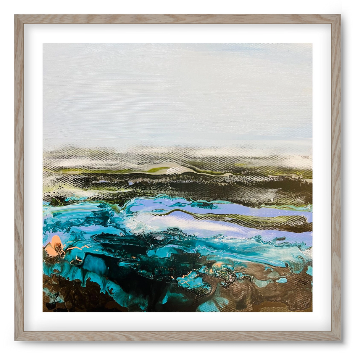 Mountain tops, 50x50 cm (50x50 cm), Tölgy keret