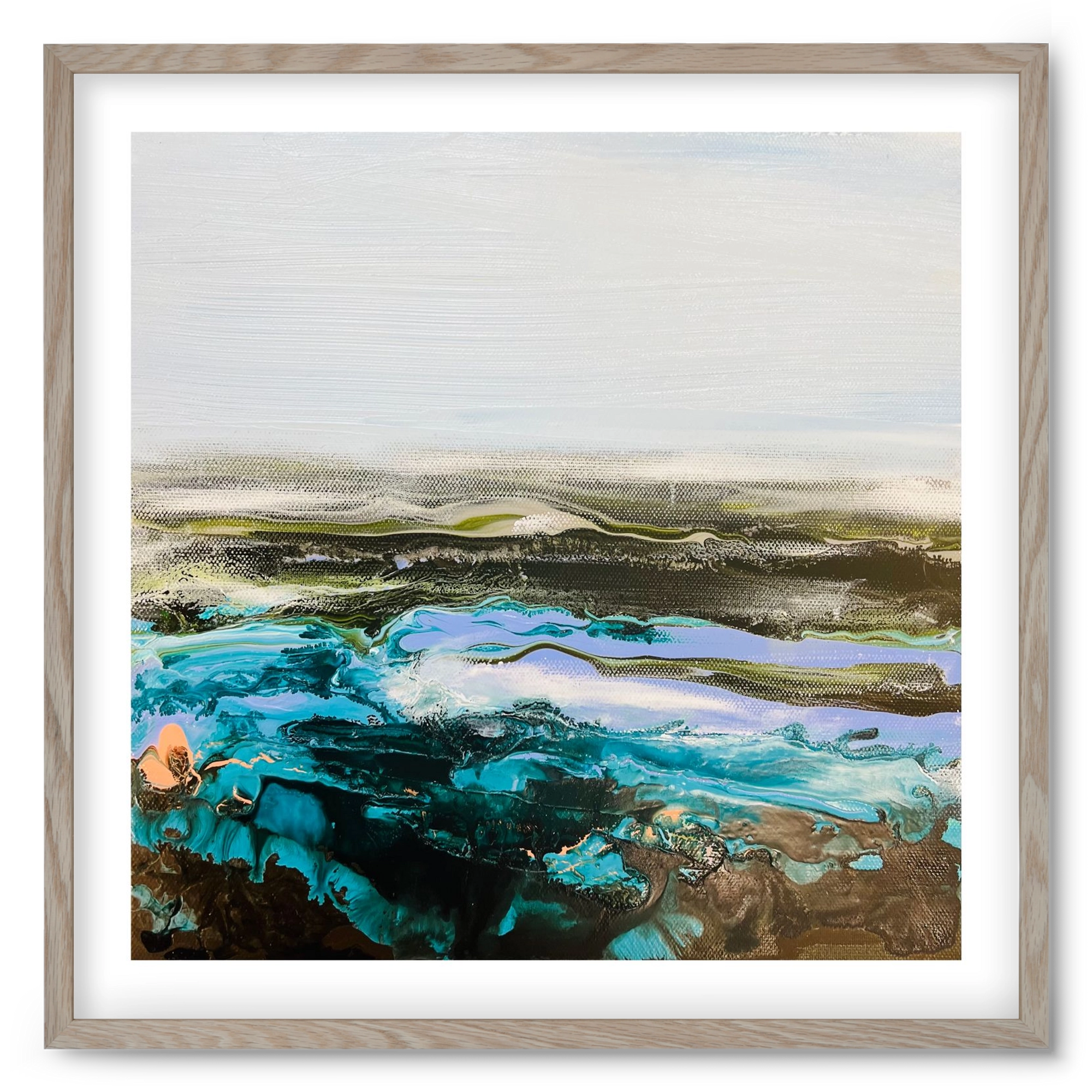 Mountain tops, 50x50 cm (50x50 cm), Tölgy keret