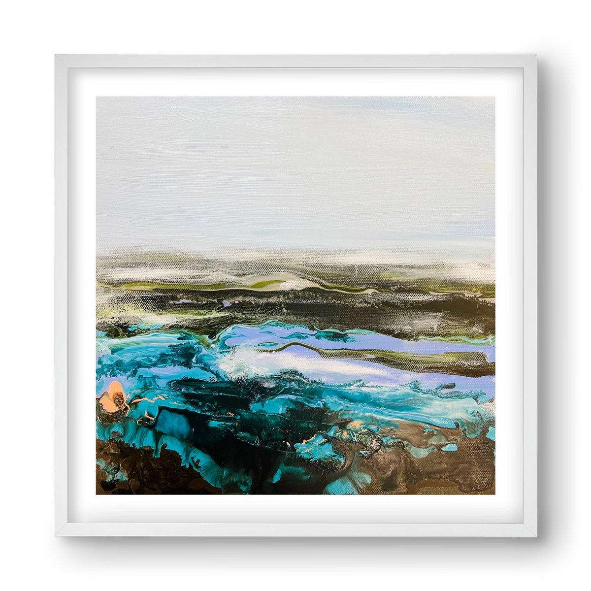 Mountain tops, 40x40 cm (40x40 cm), Fehér keret