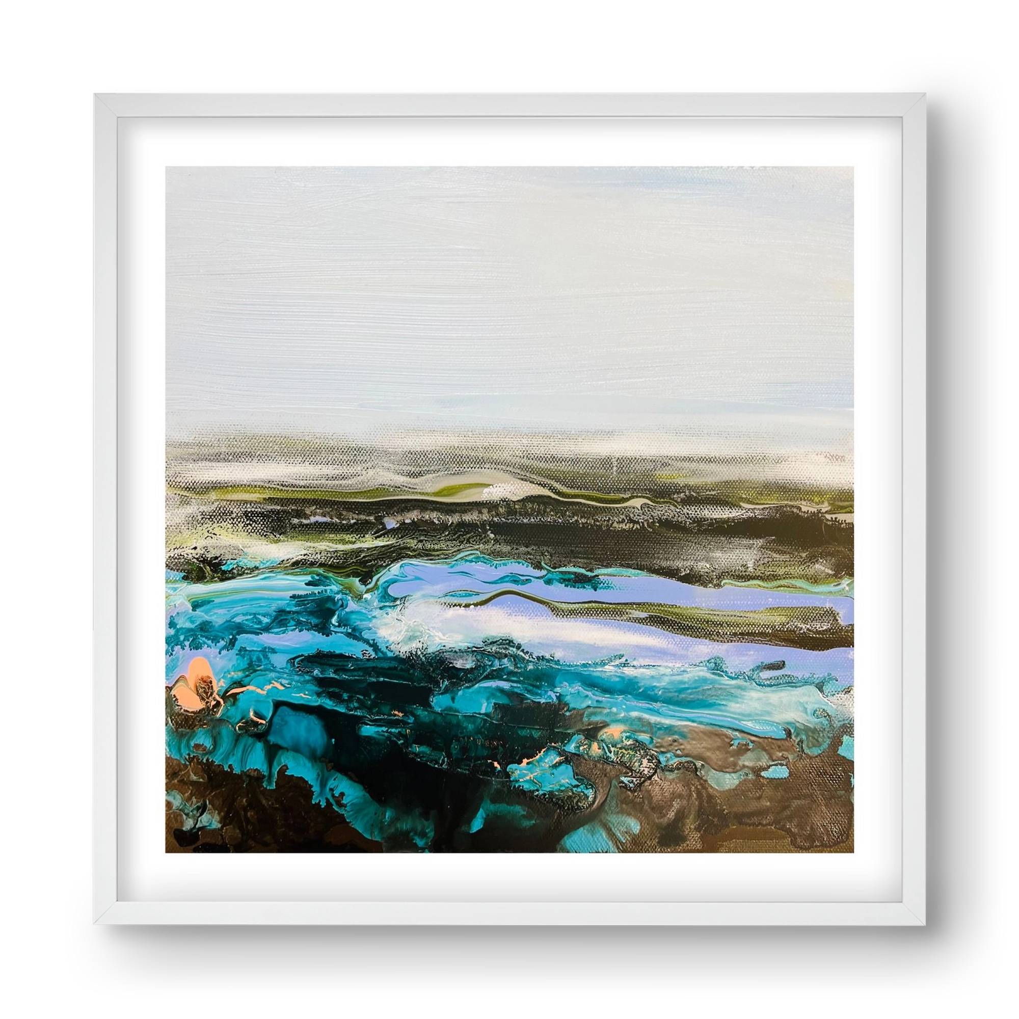 Mountain tops, 40x40 cm (40x40 cm), Fehér keret