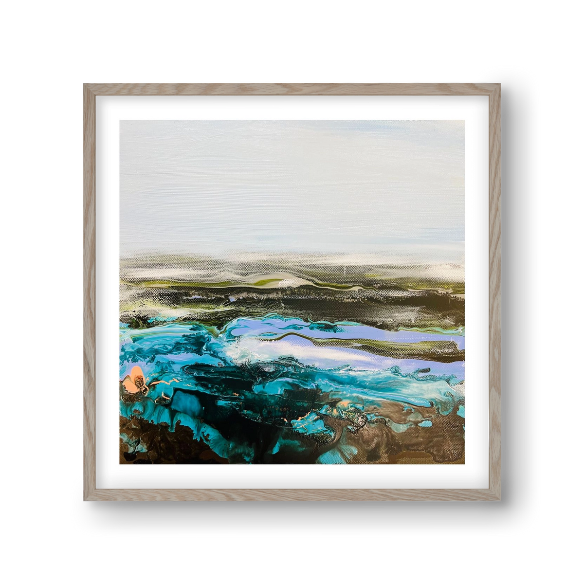 Mountain tops, 30x30 cm (30x30 cm), Tölgy keret