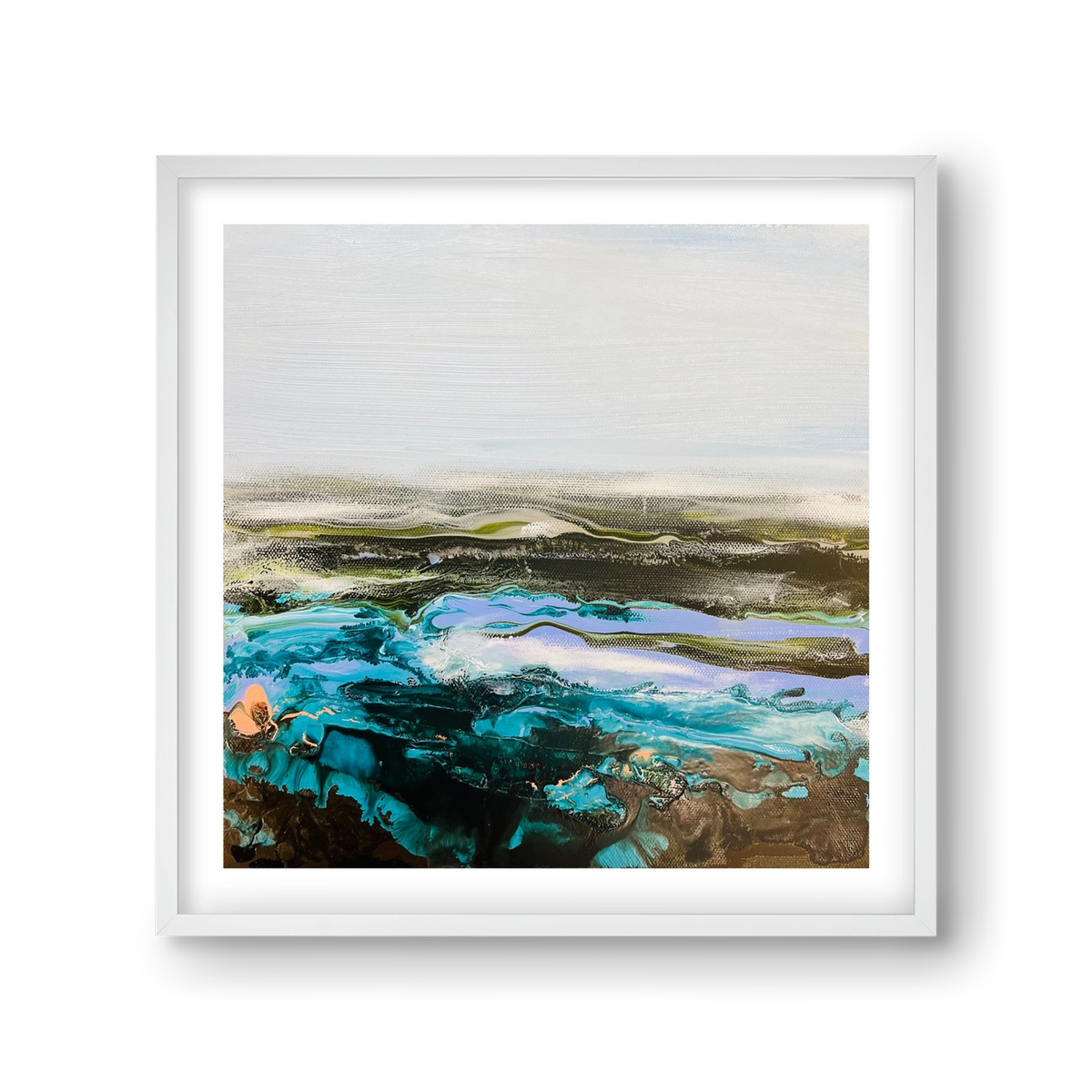 Mountain tops, 30x30 cm (30x30 cm), Fehér keret