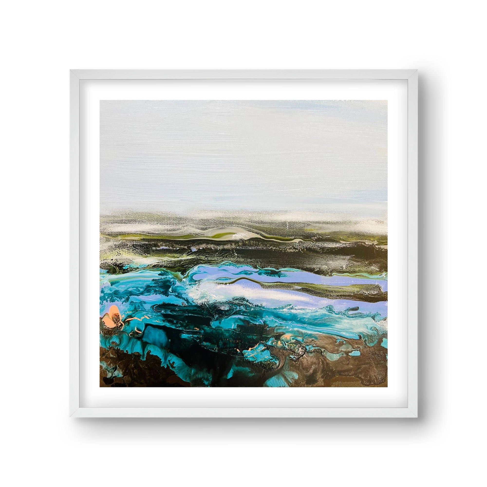 Mountain tops, 30x30 cm (30x30 cm), Fehér keret