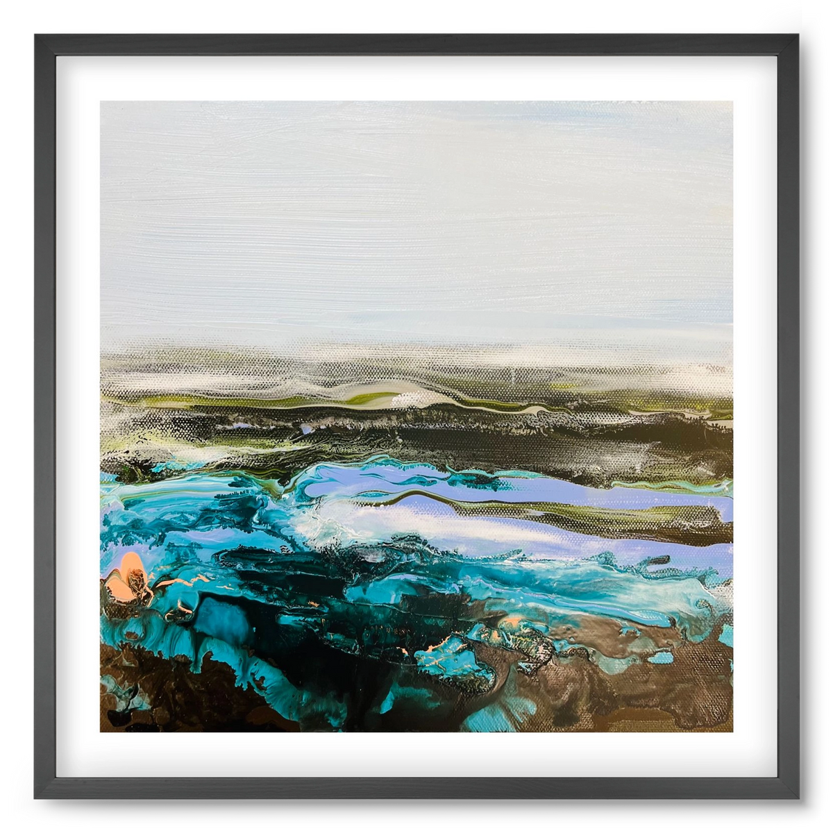 Mountain tops, 50x50 cm (50x50 cm), Fekete keret