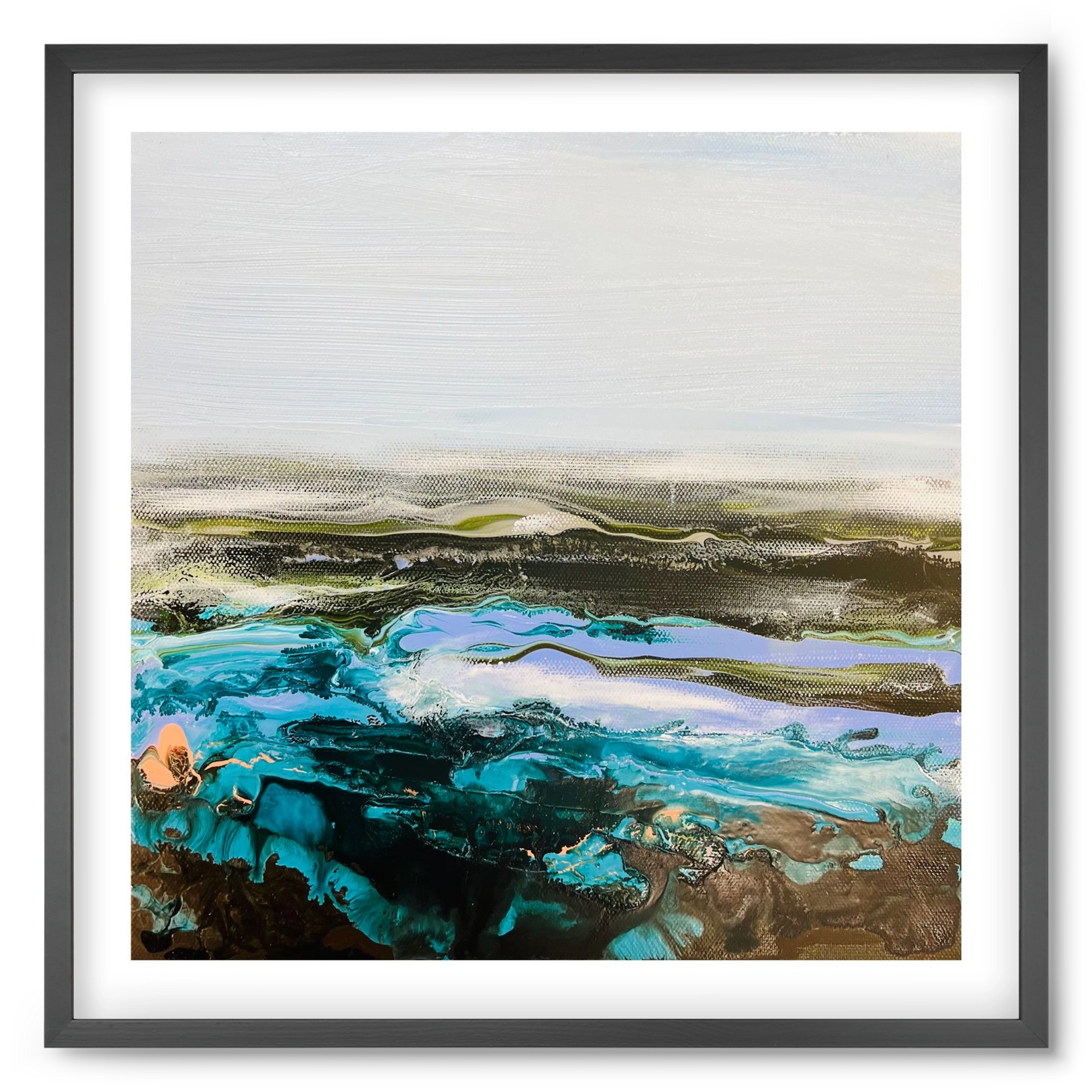 Mountain tops, 50x50 cm (50x50 cm), Fekete keret