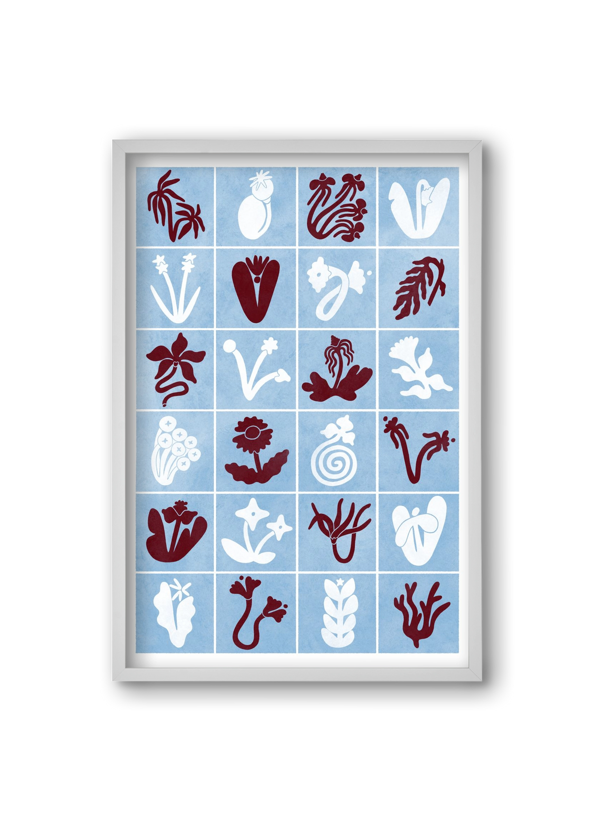 Red & Blue, 20x30 cm (20x30 cm), Fehér keret