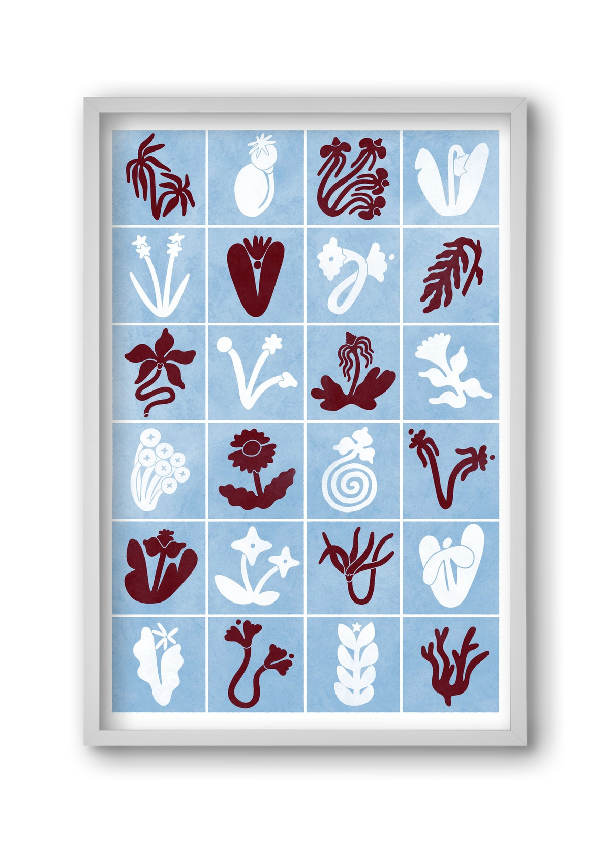 Red & Blue, 30x45 cm (30x45 cm), Fehér keret