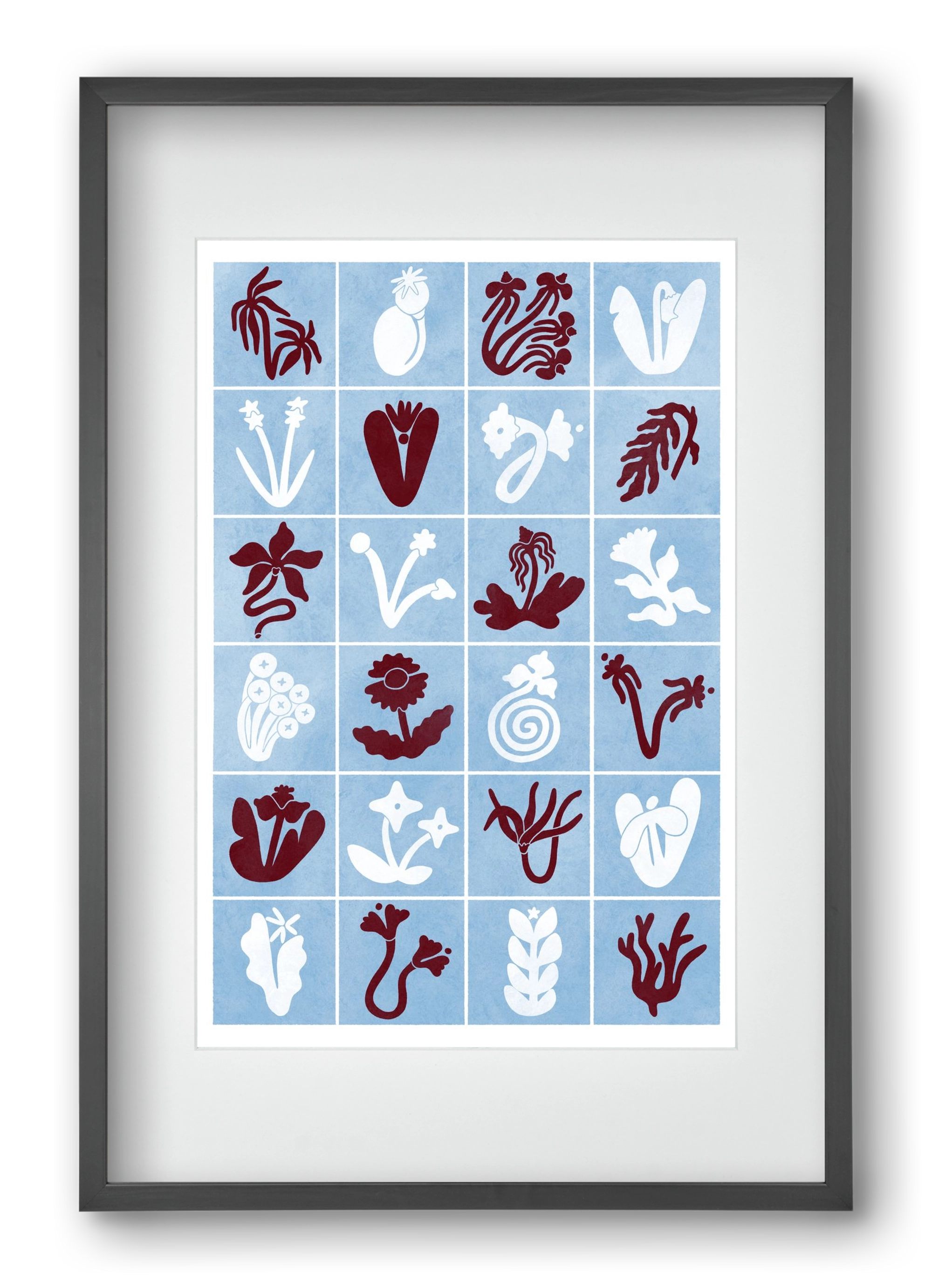 Red & Blue, 40x60 cm (30x45 cm), Fekete keret, paszpartuval