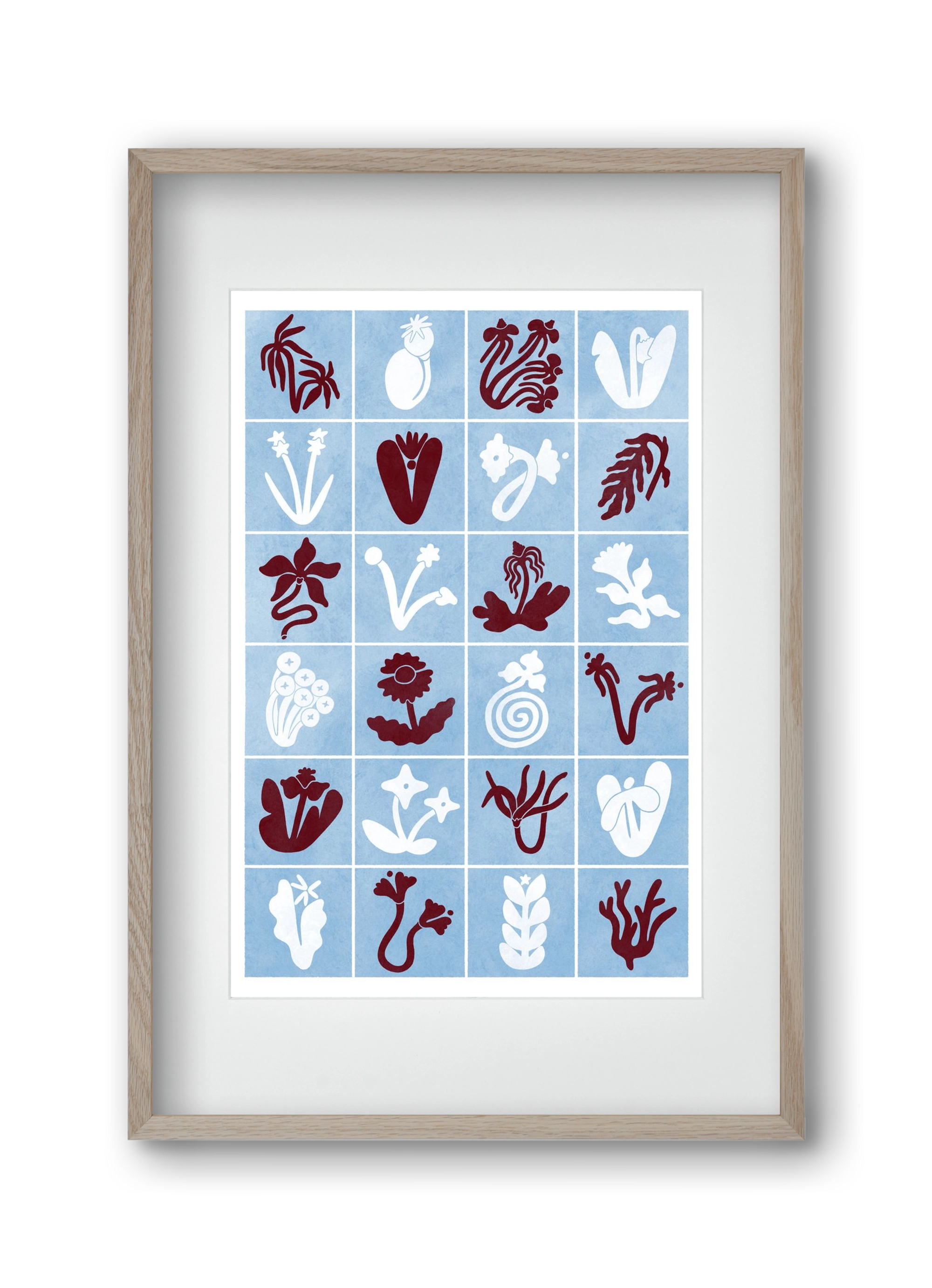 Red & Blue, 30x45 cm (20x30 cm), Tölgy keret, paszpartuval