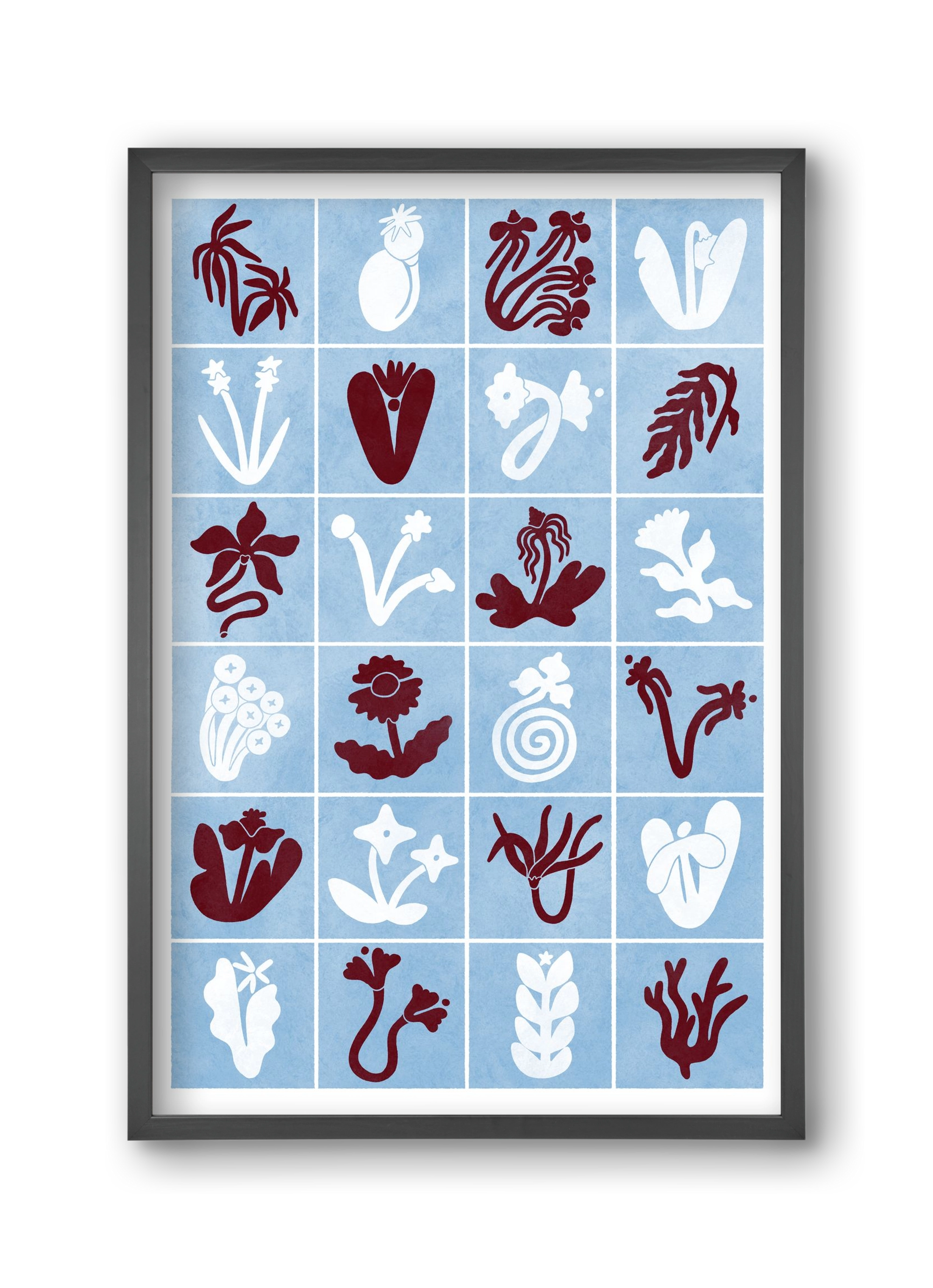 Red & Blue, 30x45 cm (30x45 cm), Fekete keret