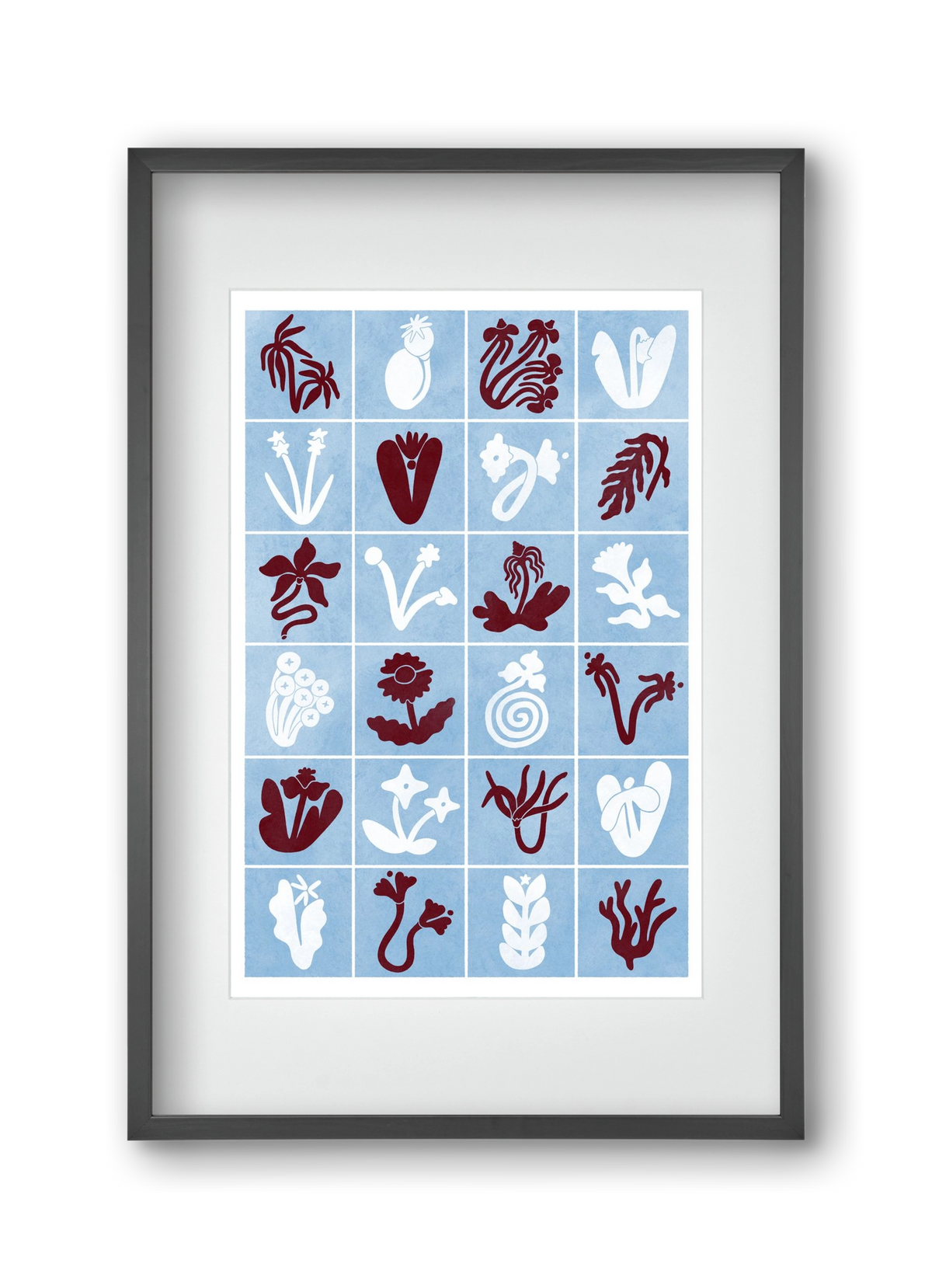 Red & Blue, 30x45 cm (20x30 cm), Fekete keret, paszpartuval