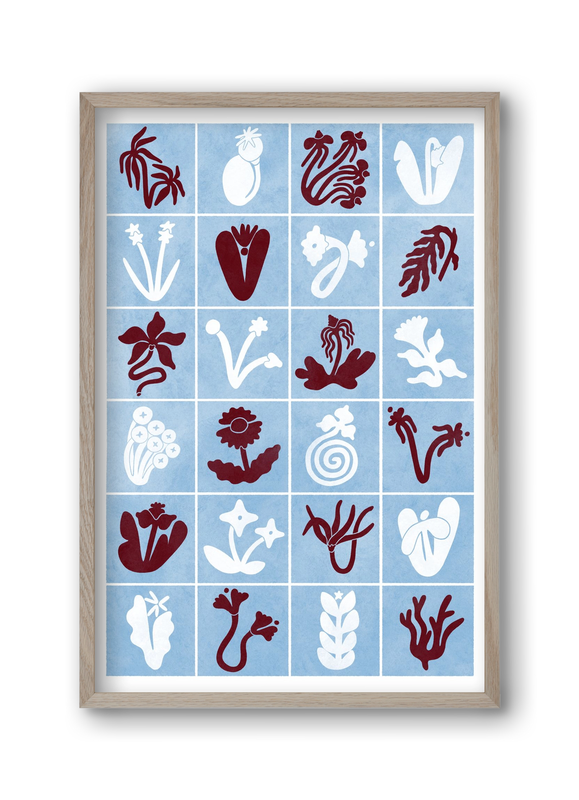 Red & Blue, 30x45 cm (30x45 cm), Tölgy keret