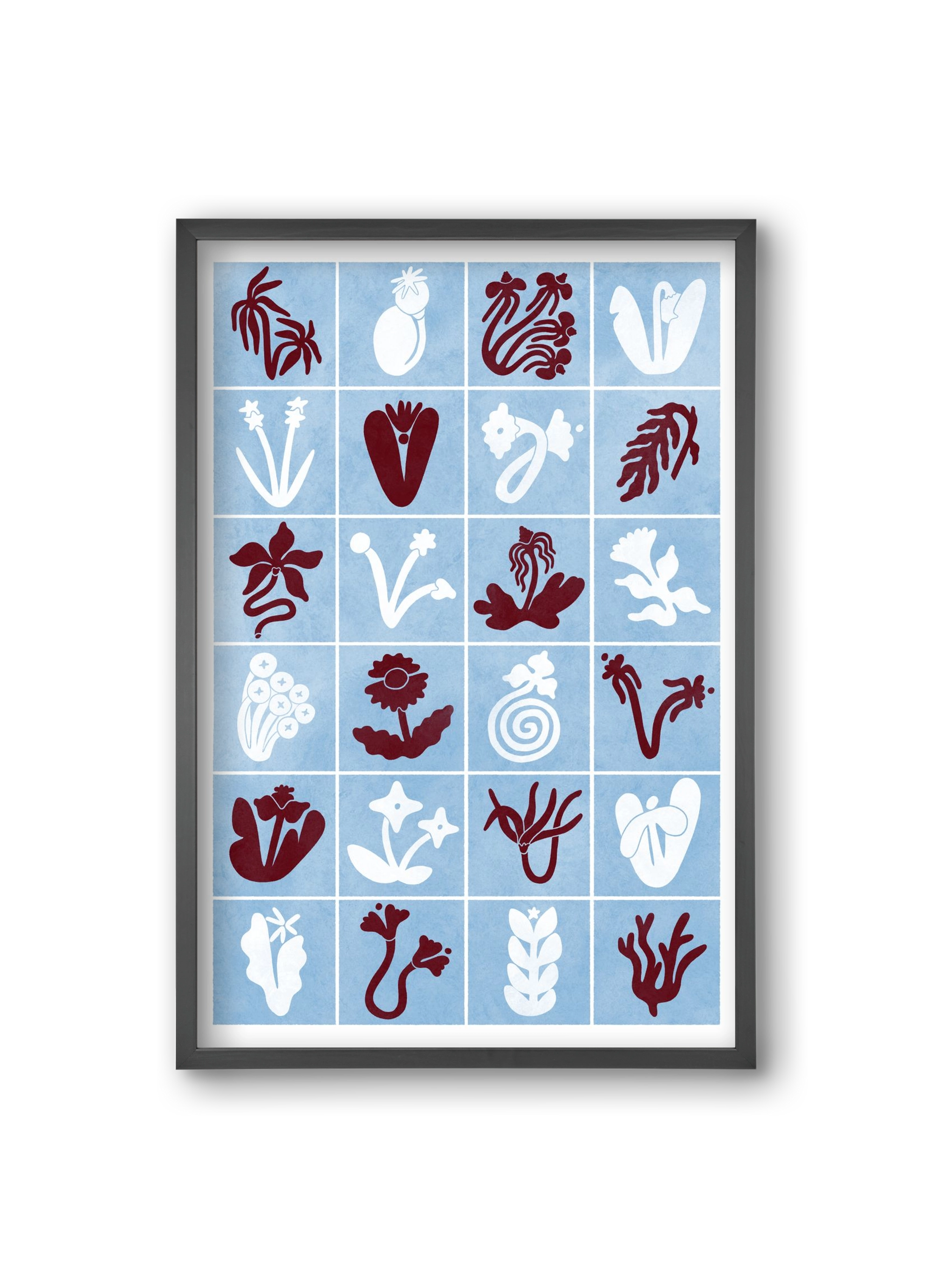 Red & Blue, 20x30 cm (20x30 cm), Fekete keret