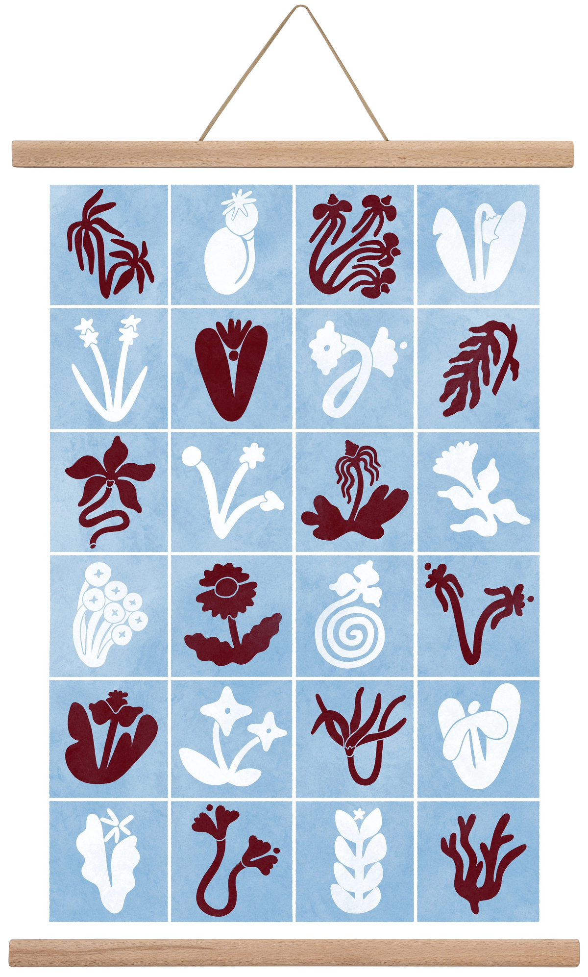 Red & Blue, 40x60 cm (40x60 cm), Tölgy akasztó