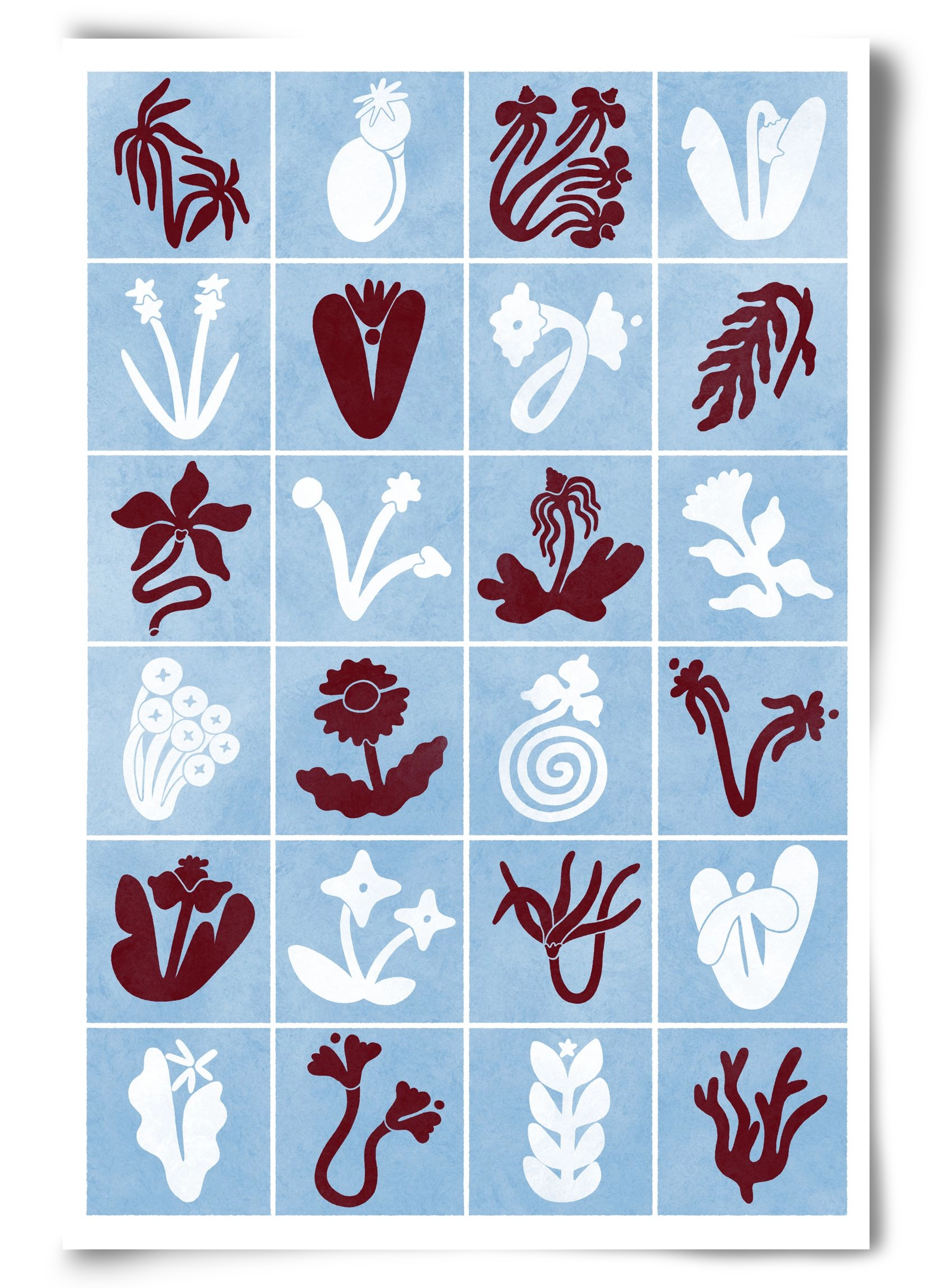 Red & Blue, 60x90 cm, Keret nélkül