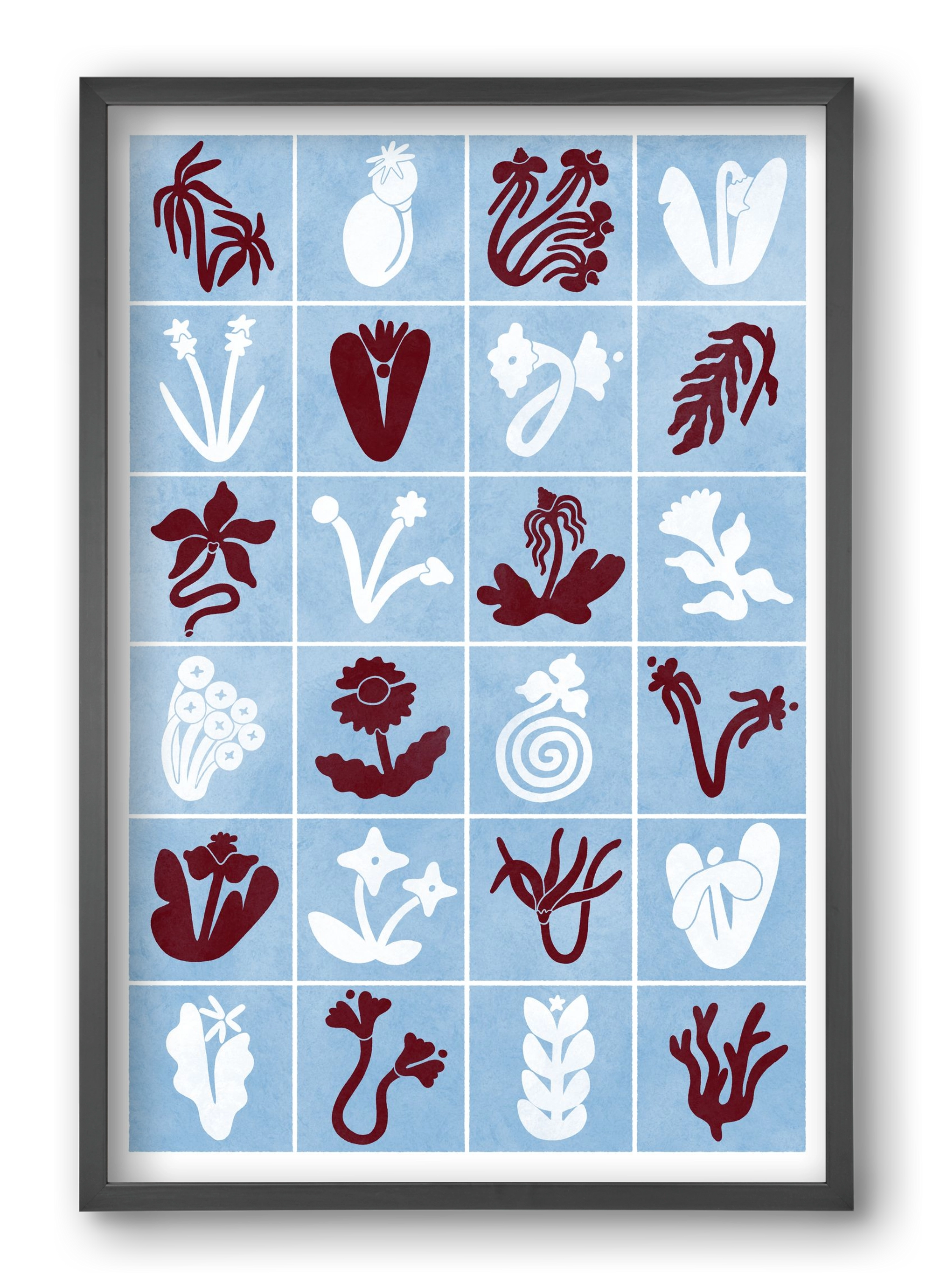 Red & Blue, 40x60 cm (40x60 cm), Fekete keret