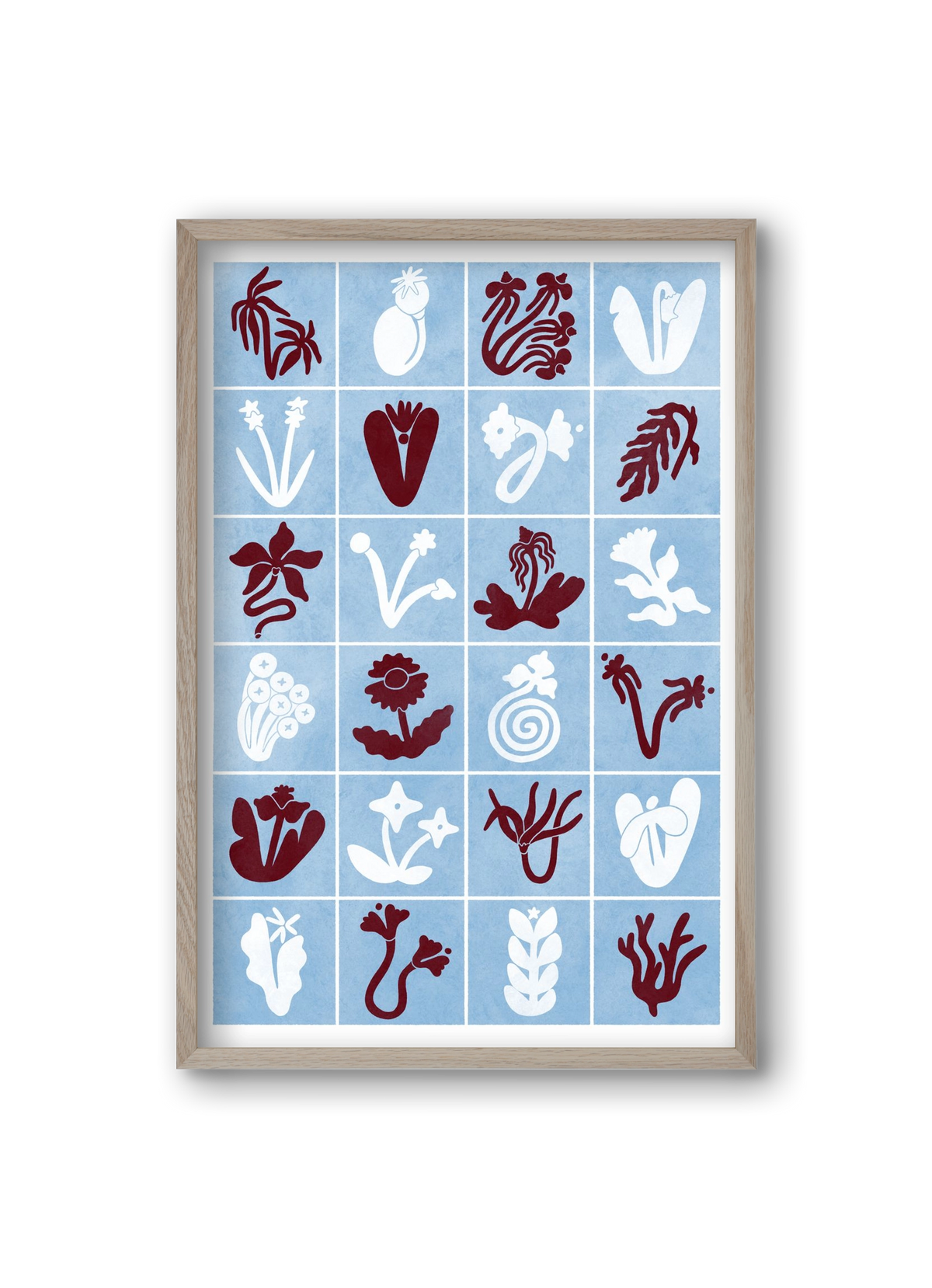 Red & Blue, 20x30 cm (20x30 cm), Tölgy keret