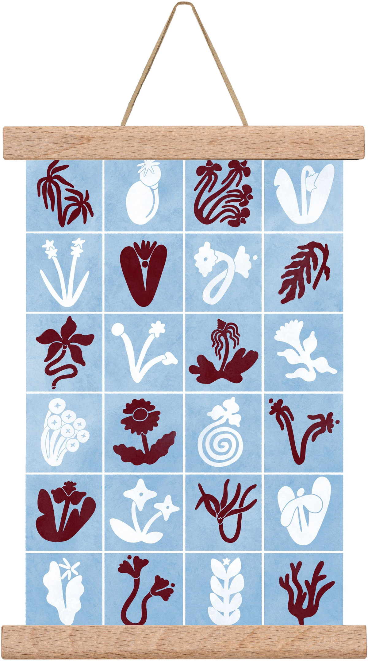 Red & Blue, 20x30 cm (20x30 cm), Tölgy akasztó