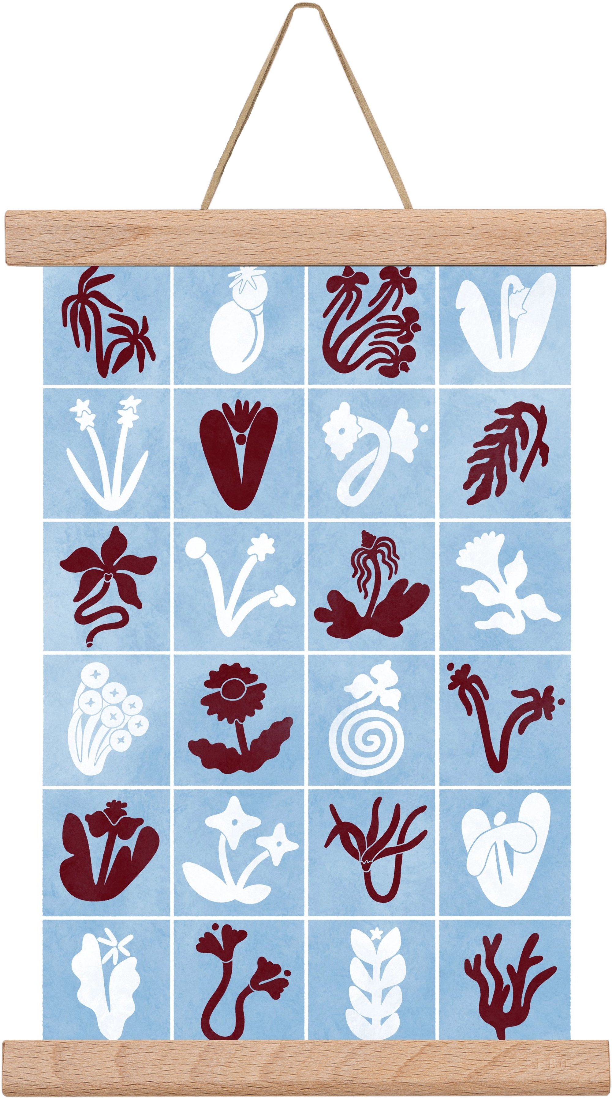 Red & Blue, 20x30 cm (20x30 cm), Tölgy akasztó