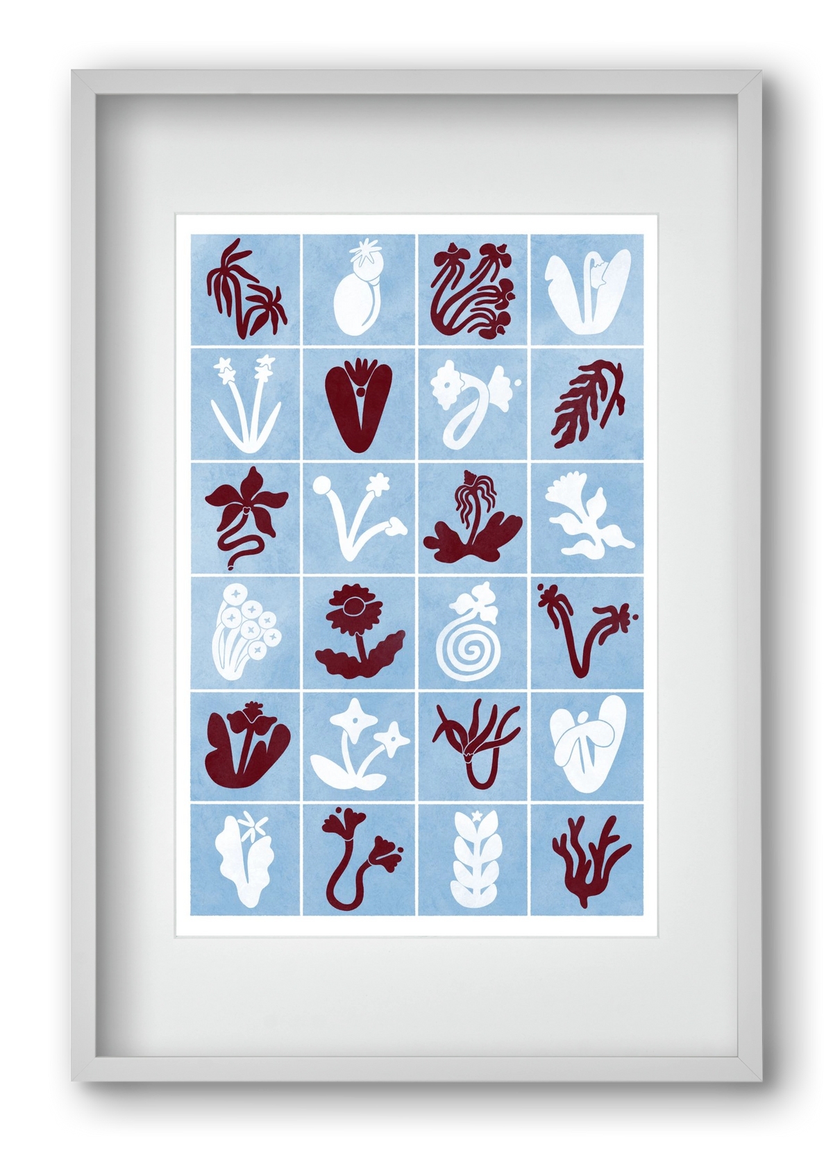 Red & Blue, 40x60 cm (30x45 cm), Fehér keret, paszpartuval