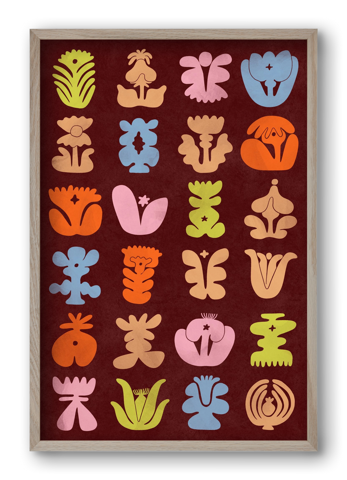 Colored Totem, 40x60 cm (40x60 cm), Tölgy keret