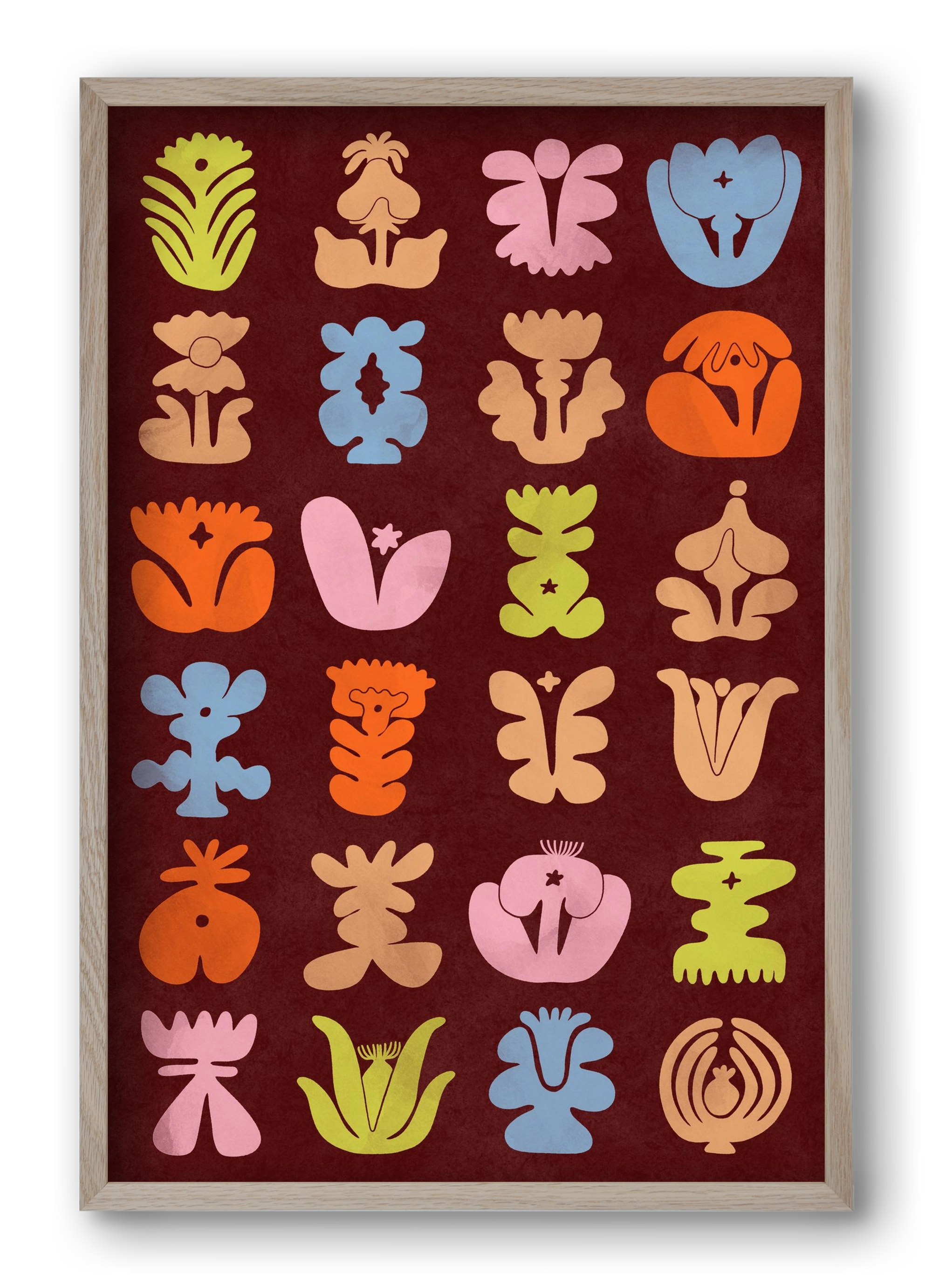 Colored Totem, 40x60 cm (40x60 cm), Tölgy keret