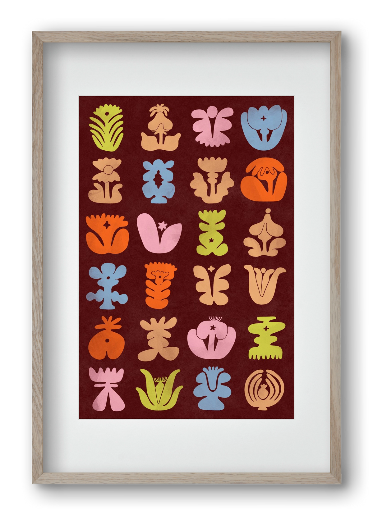 Colored Totem, 40x60 cm (30x45 cm), Tölgy keret, paszpartuval