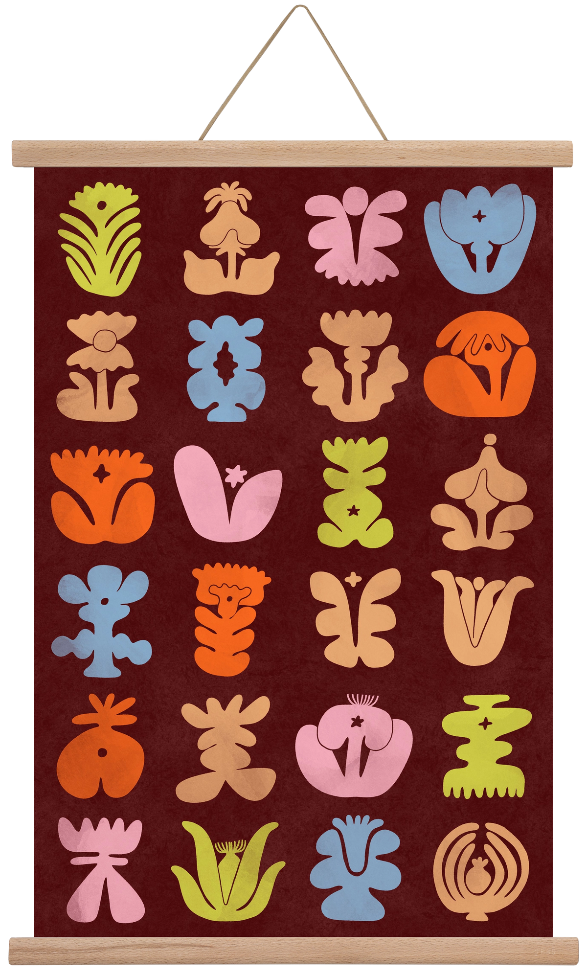 Colored Totem, 40x60 cm (40x60 cm), Tölgy akasztó