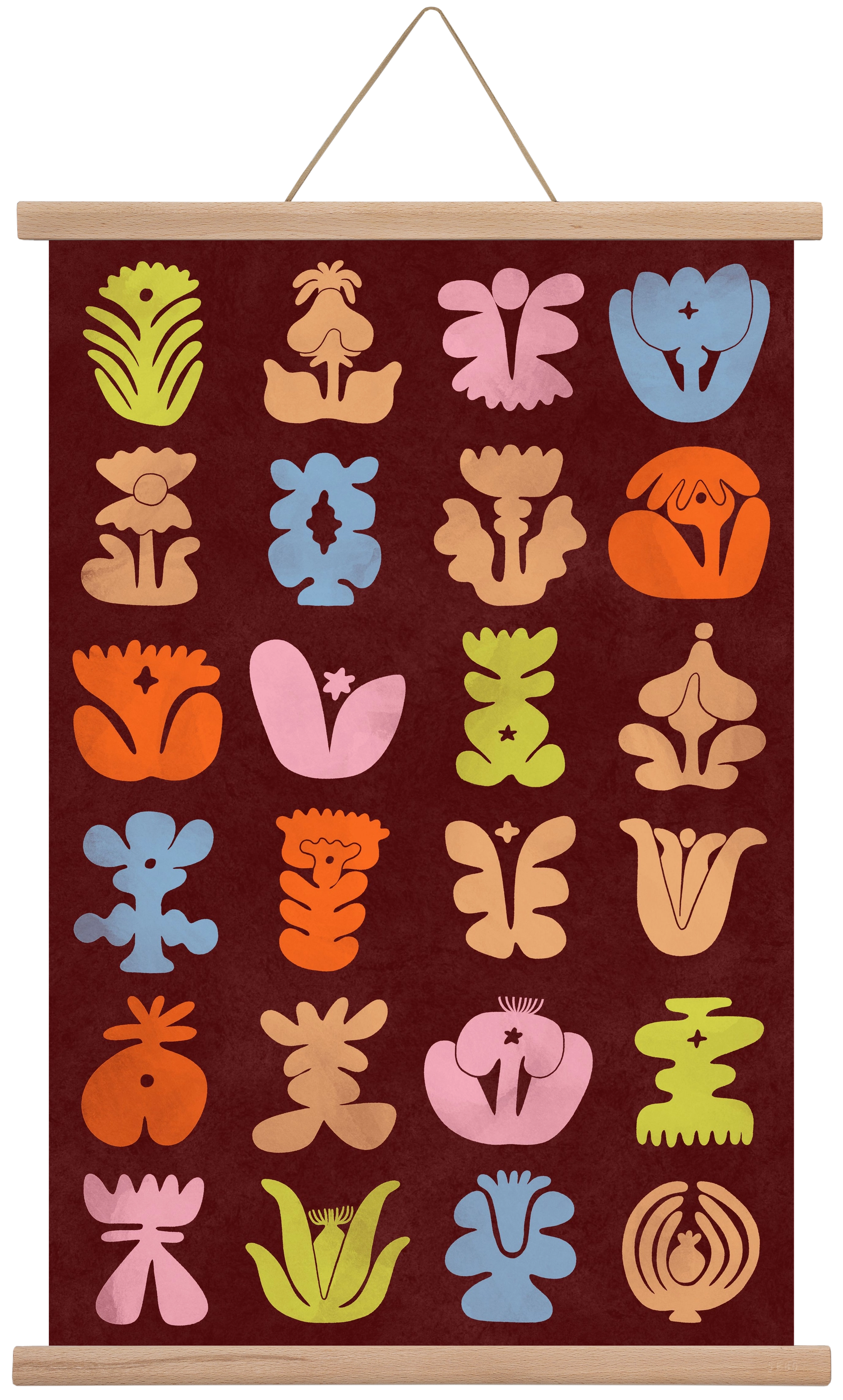 Colored Totem, 40x60 cm (40x60 cm), Tölgy akasztó