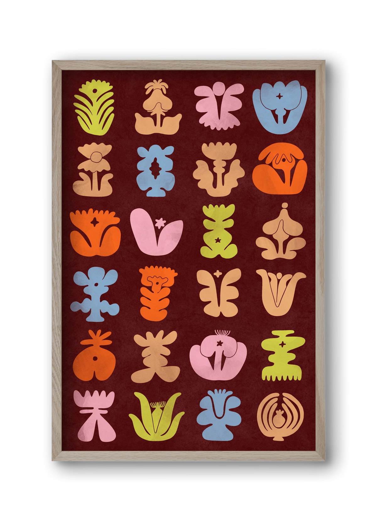 Colored Totem, 30x45 cm (30x45 cm), Tölgy keret