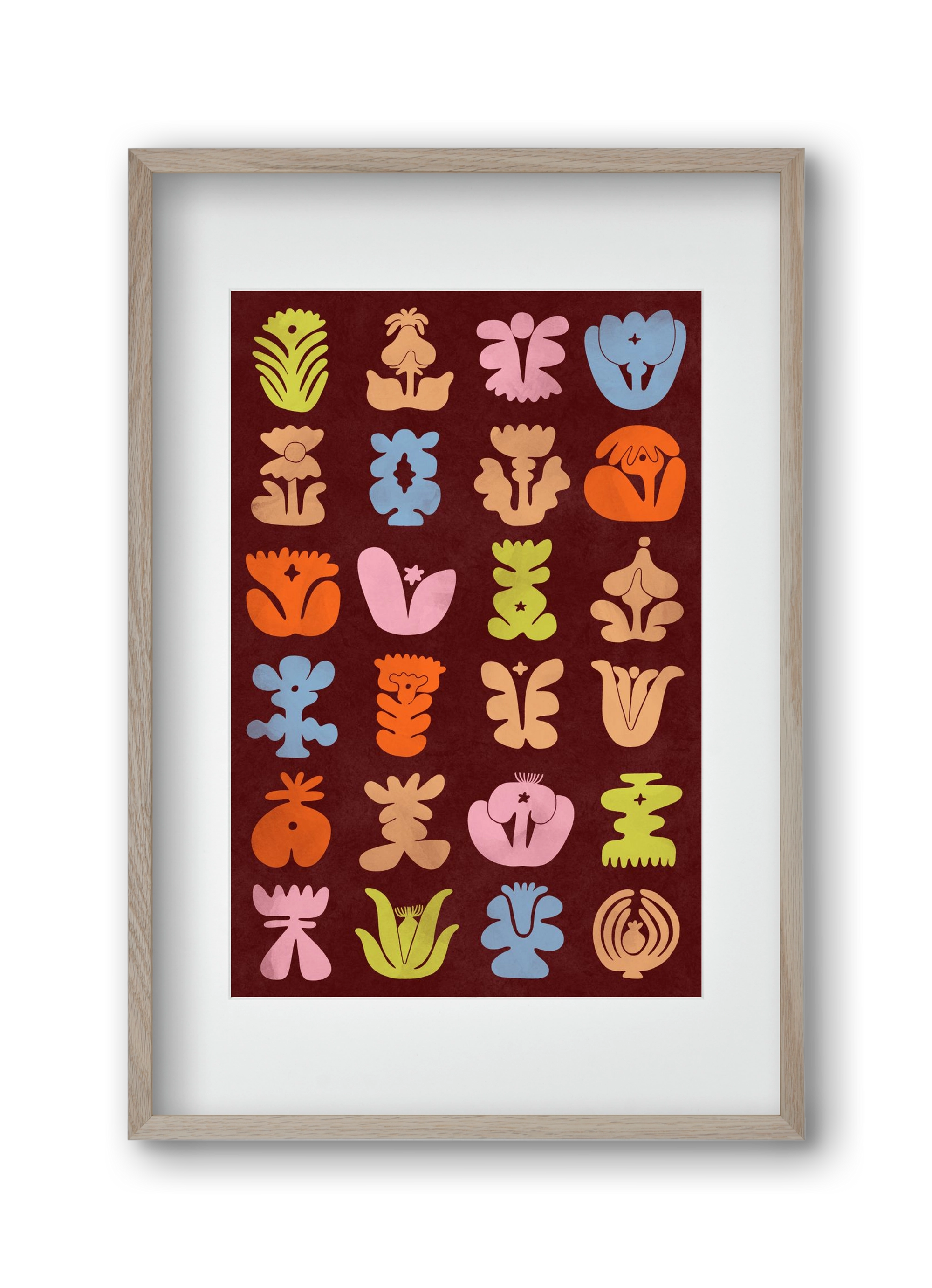 Colored Totem, 30x45 cm (20x30 cm), Tölgy keret, paszpartuval