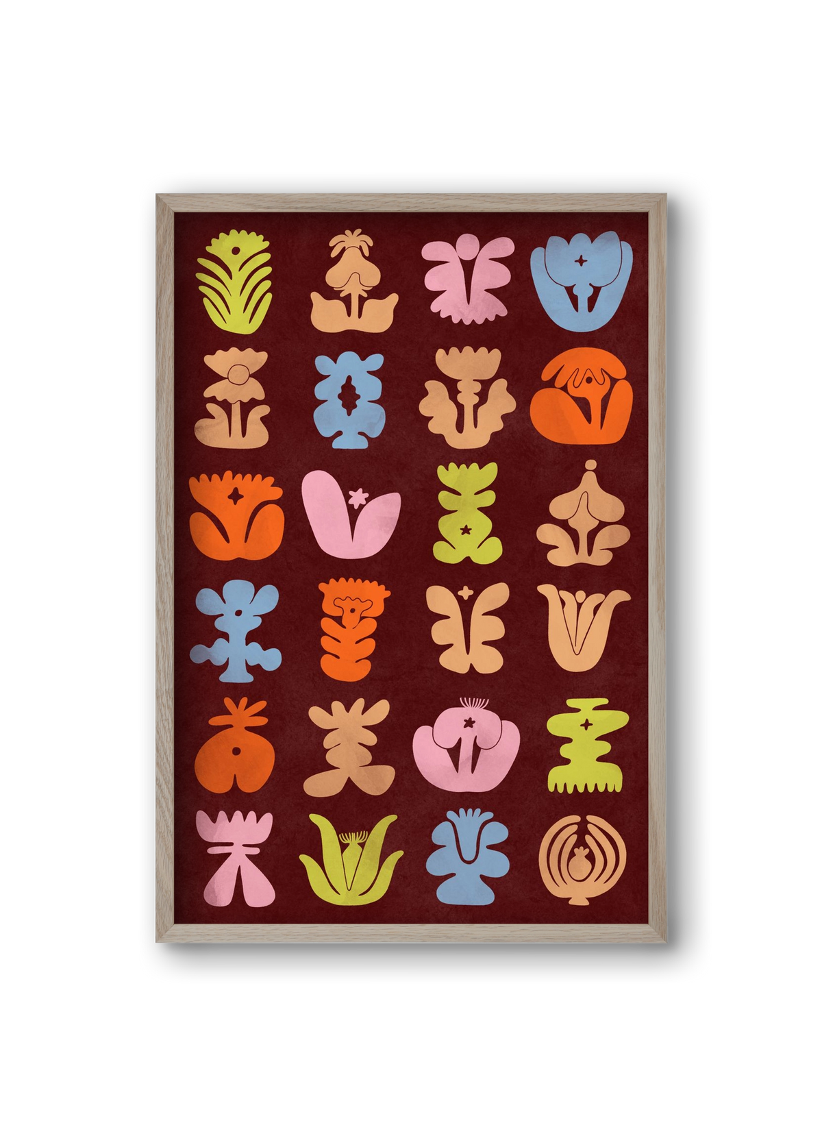 Colored Totem, 20x30 cm (20x30 cm), Tölgy keret