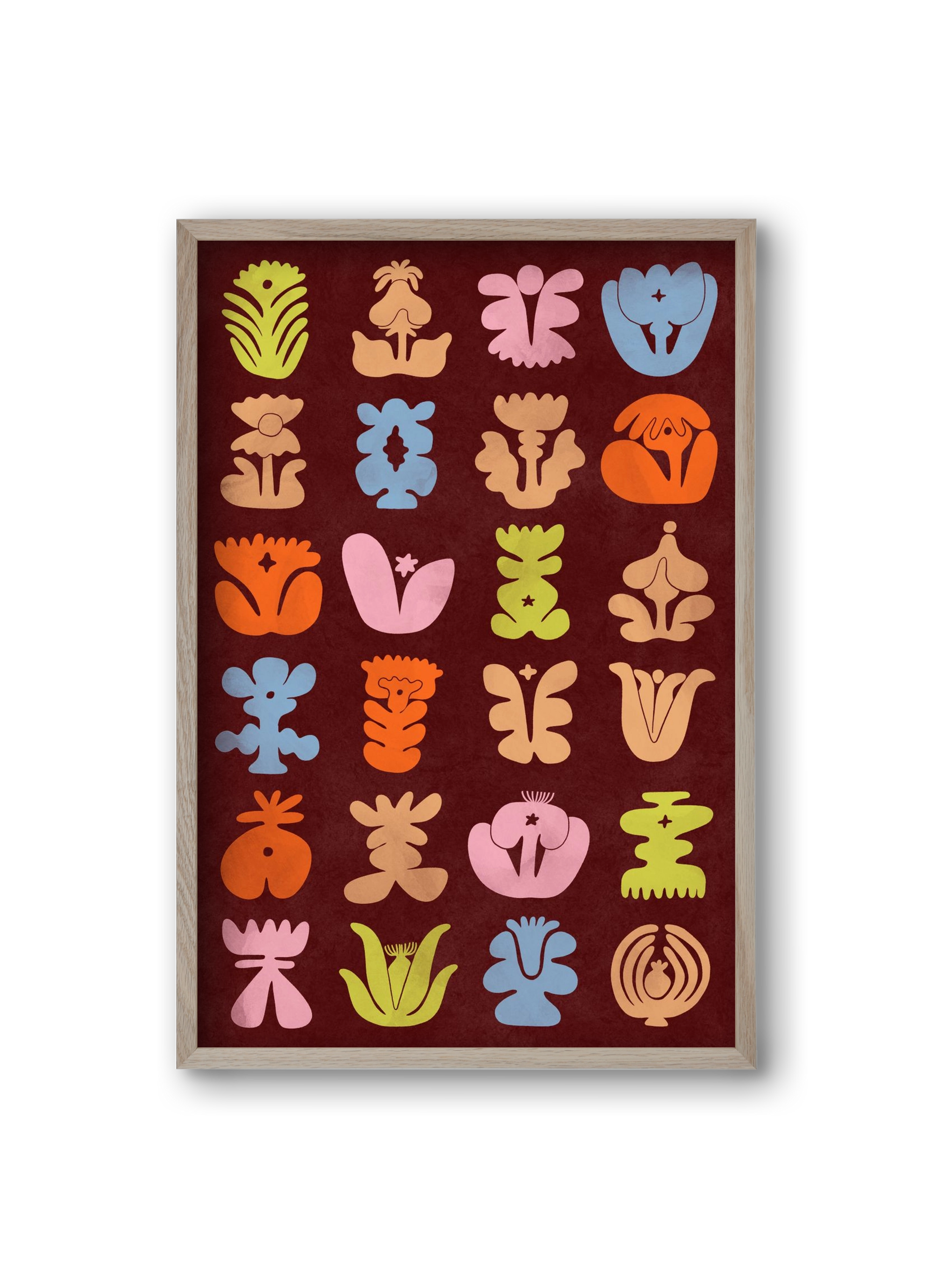 Colored Totem, 20x30 cm (20x30 cm), Tölgy keret