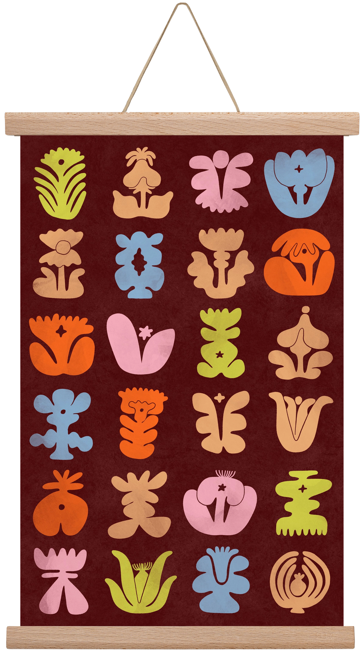 Colored Totem, 30x45 cm (30x45 cm), Tölgy akasztó