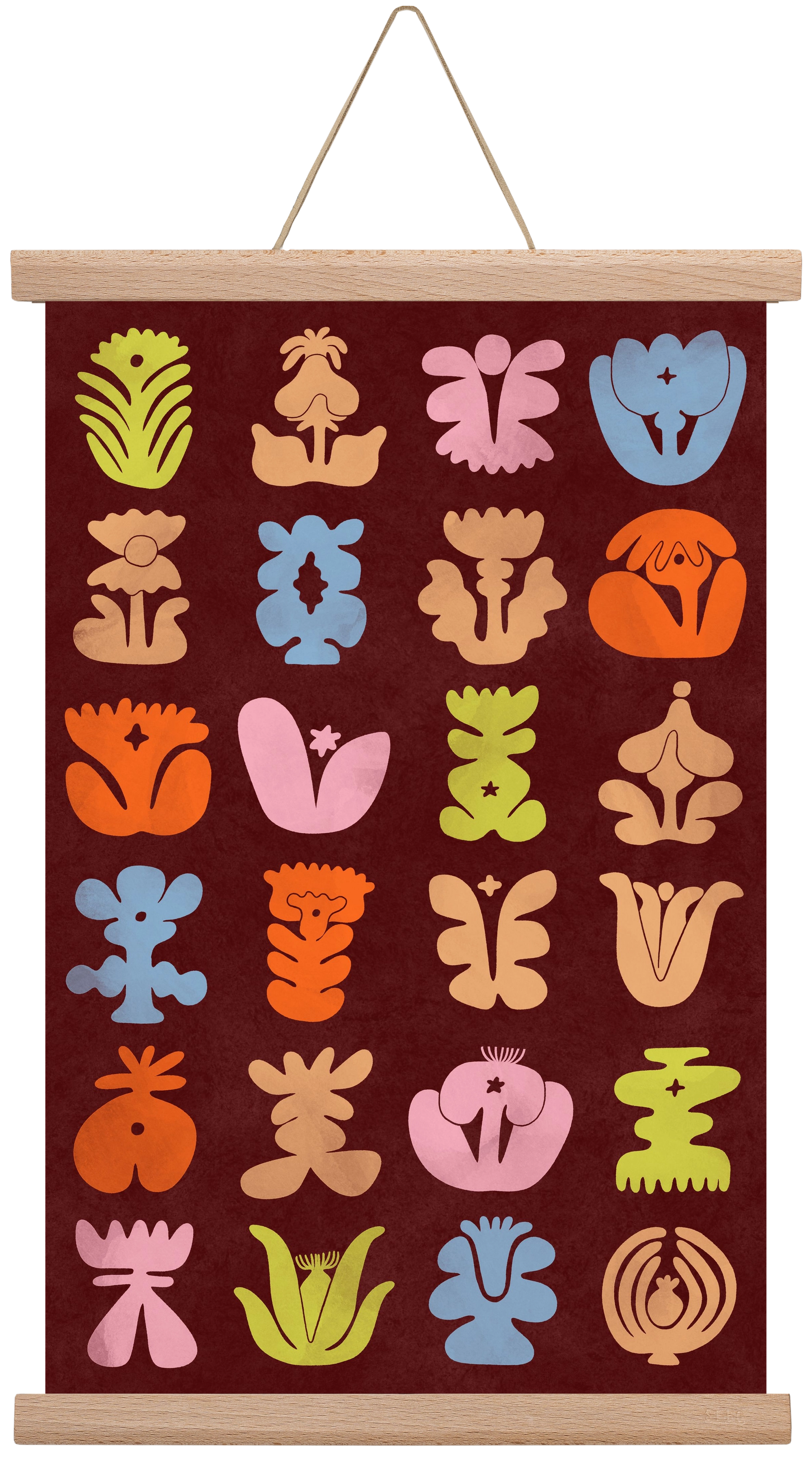 Colored Totem, 30x45 cm (30x45 cm), Tölgy akasztó