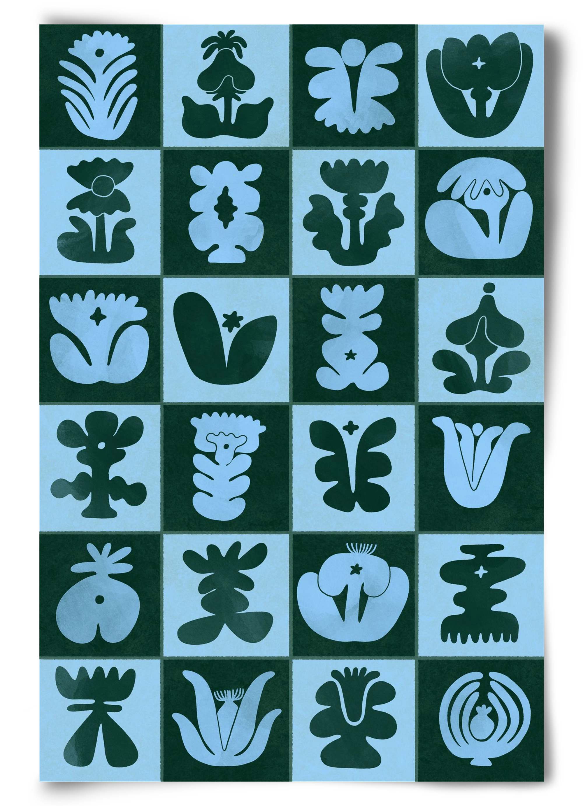 Green & Blue, 60x90 cm, Keret nélkül