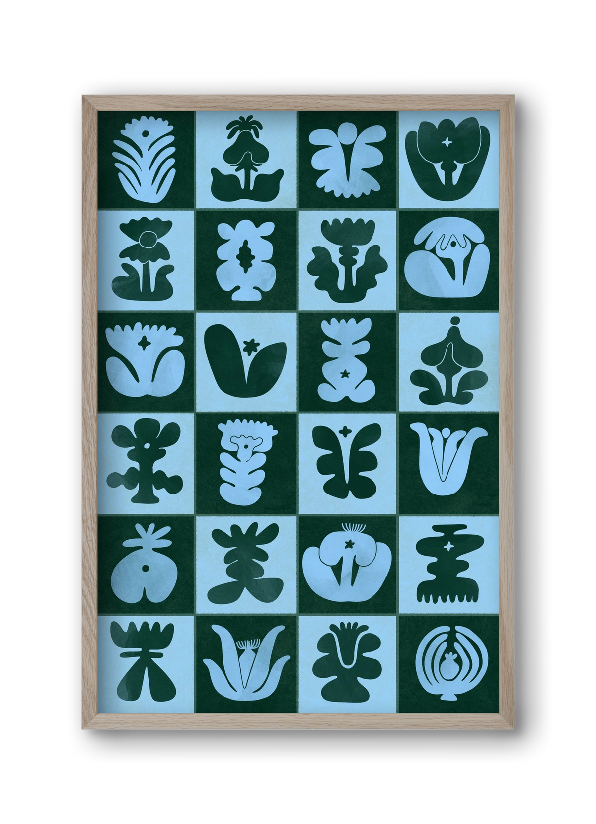 Green & Blue, 30x45 cm (30x45 cm), Tölgy keret