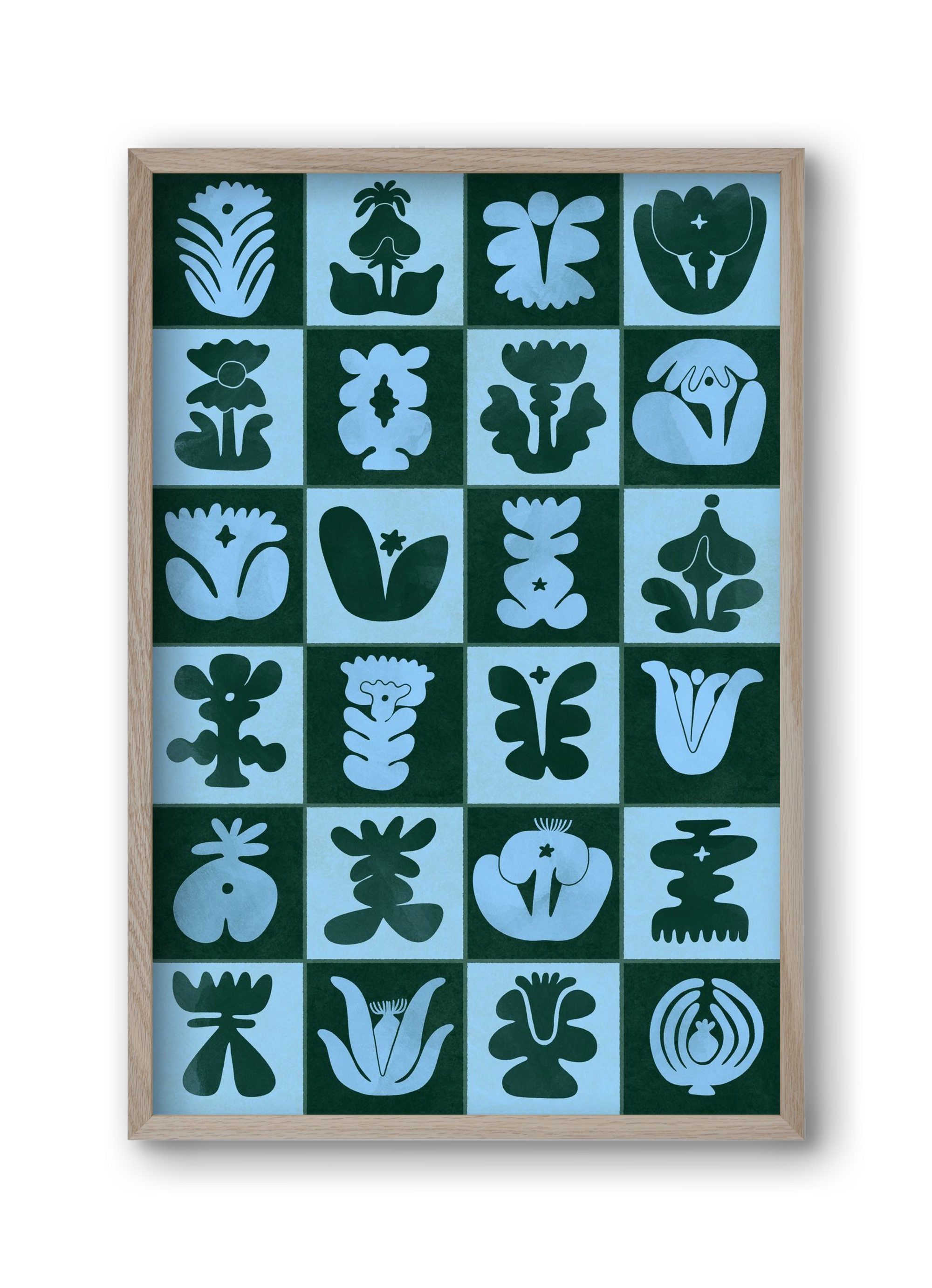 Green & Blue, 30x45 cm (30x45 cm), Tölgy keret