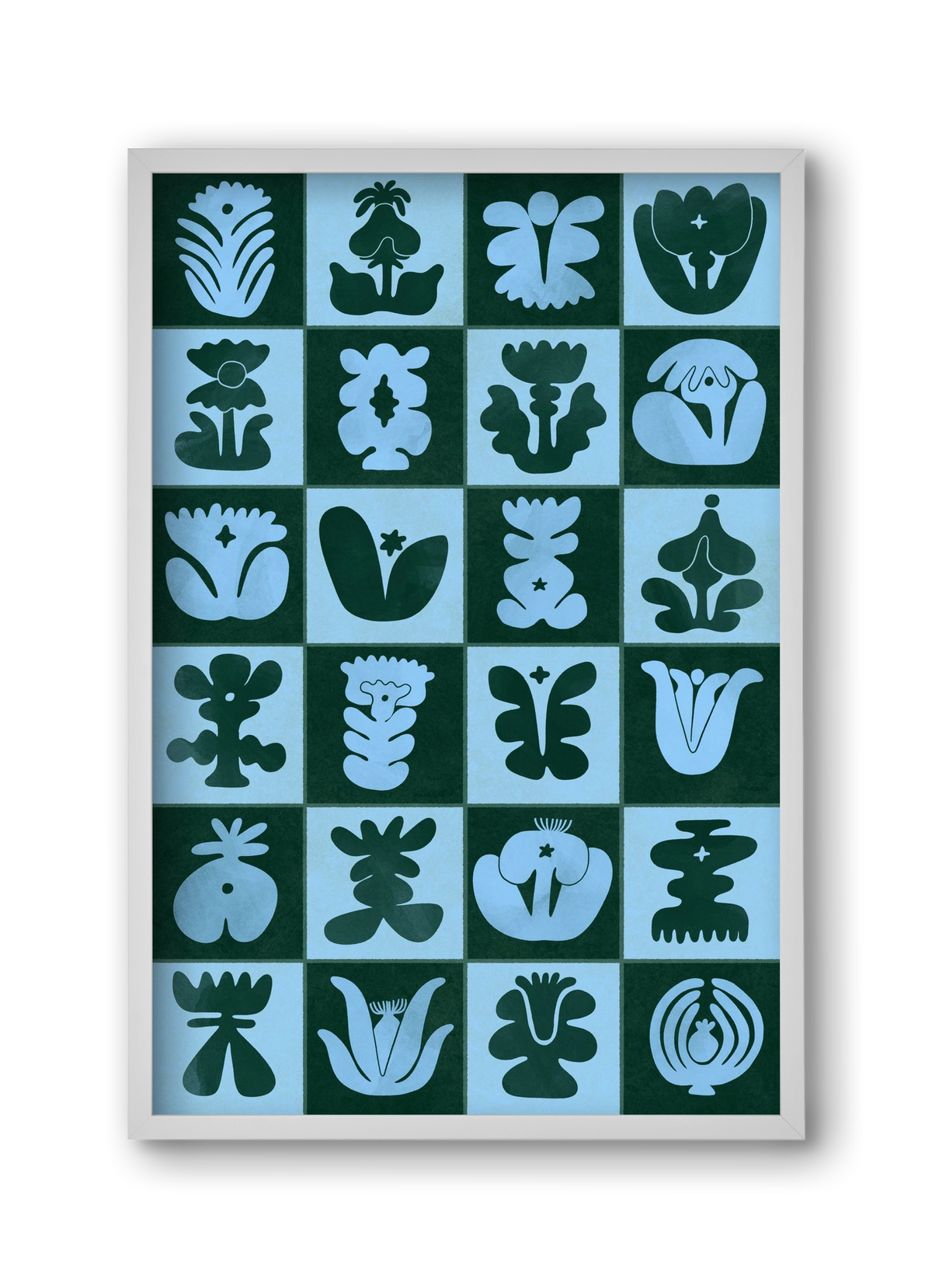 Green & Blue, 30x45 cm (30x45 cm), Fehér keret