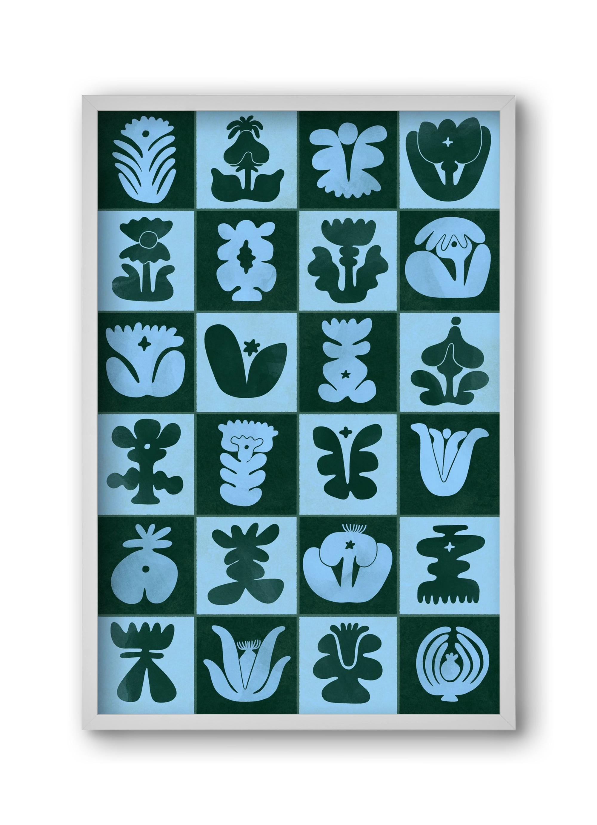 Green & Blue, 30x45 cm (30x45 cm), Fehér keret