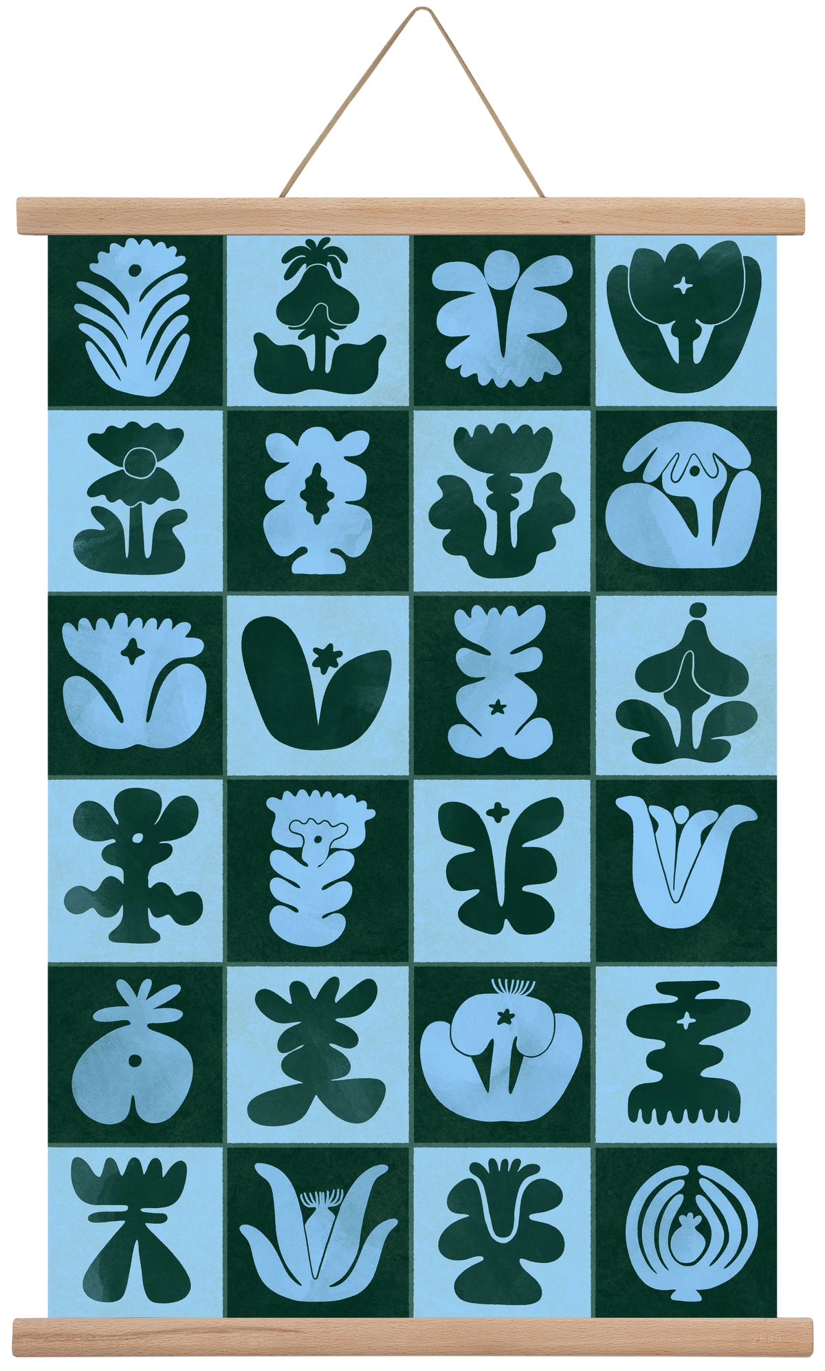 Green & Blue, 40x60 cm (40x60 cm), Tölgy akasztó