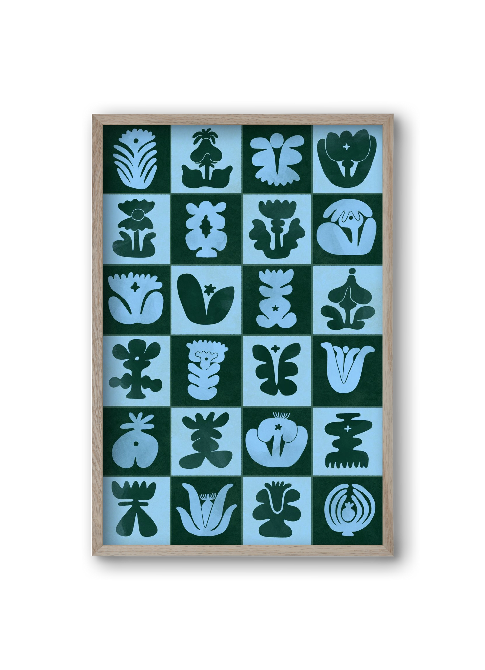 Green & Blue, 20x30 cm (20x30 cm), Tölgy keret