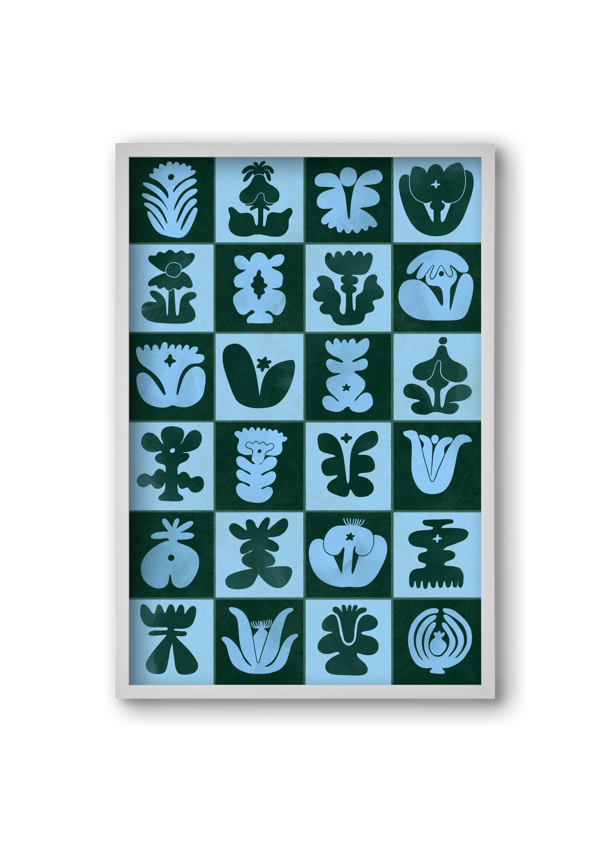 Green & Blue, 20x30 cm (20x30 cm), Fehér keret