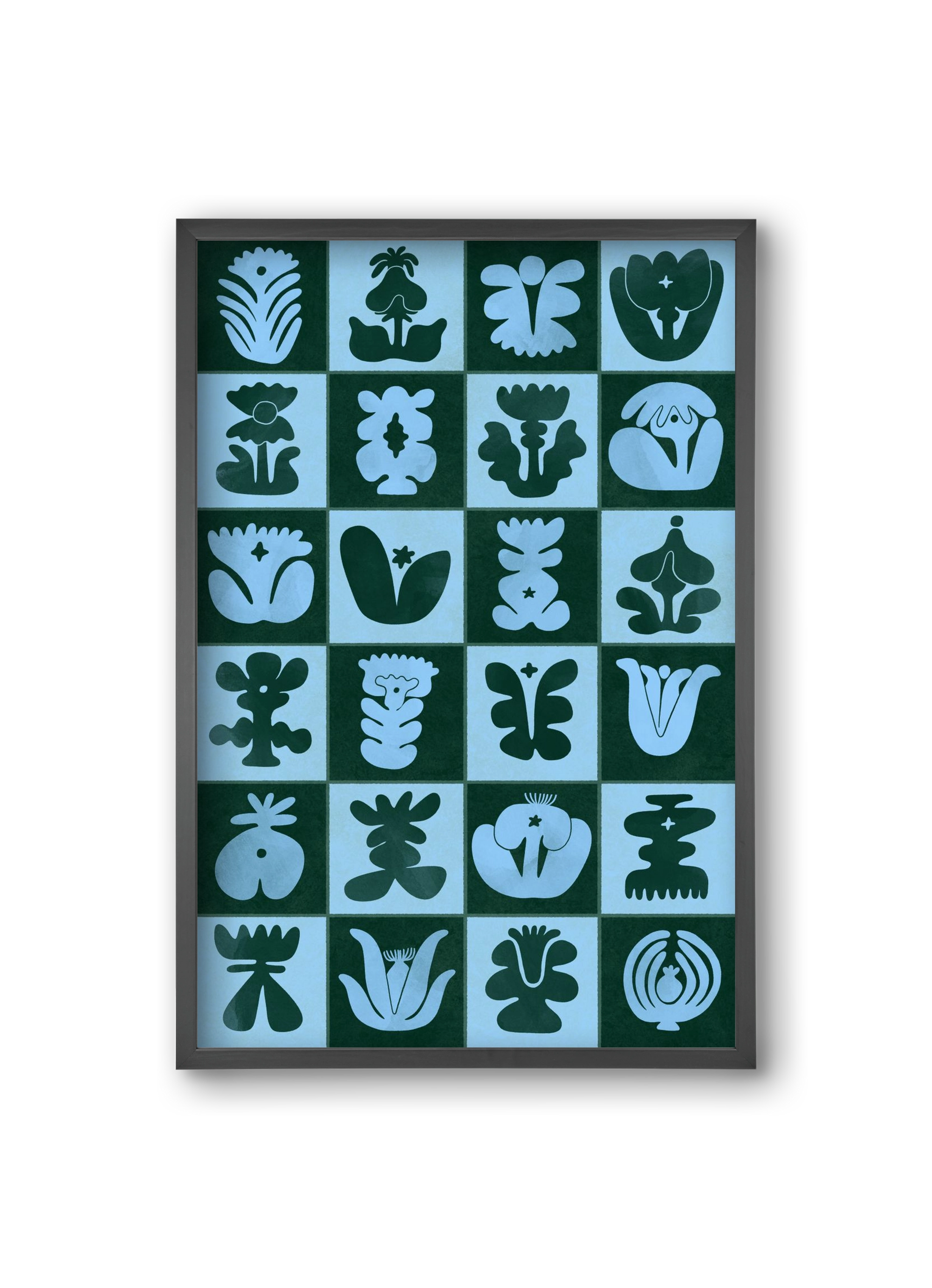 Green & Blue, 20x30 cm (20x30 cm), Fekete keret