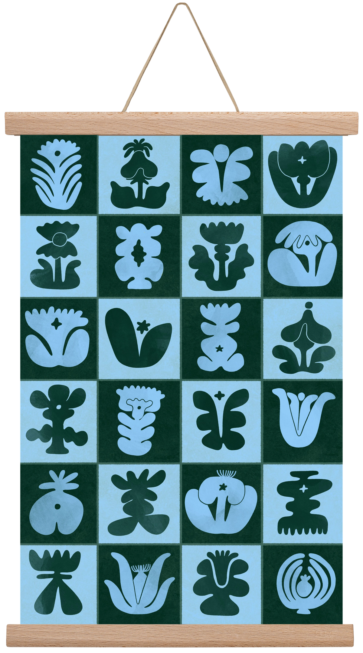 Green & Blue, 30x45 cm (30x45 cm), Tölgy akasztó